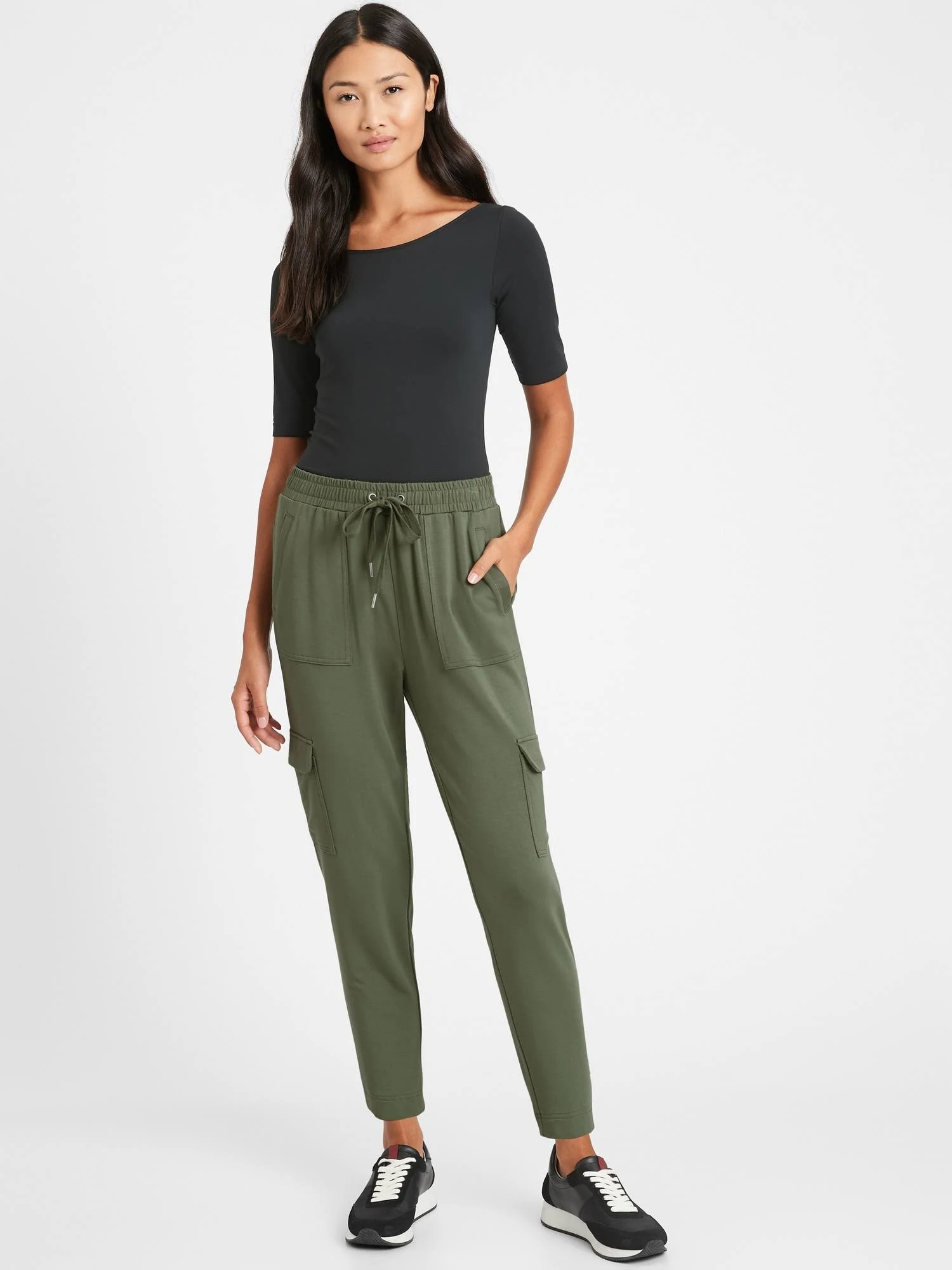 Banana Republic Women's Baby Terry Cargo Jogger Flight Jacket Green Size L