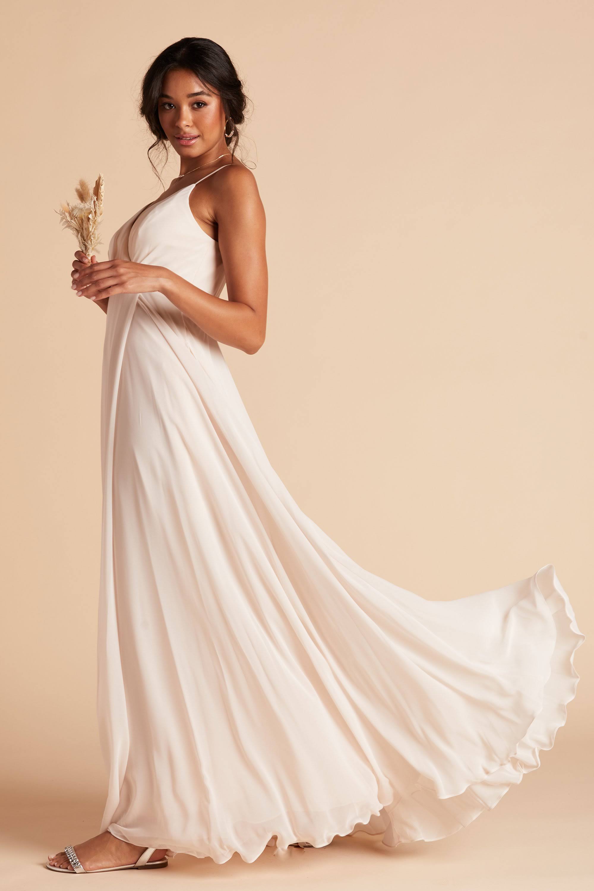 Birdy Grey Kaia Chiffon Bridesmaid Dress in Champagne S / Champagne