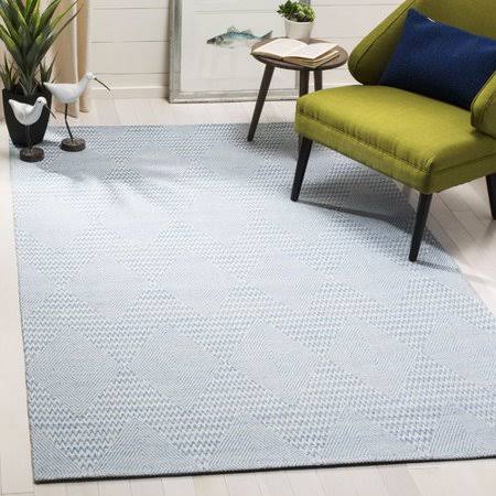 Zaragoza Handwoven Flatweave Cotton Light Blue/Ivory Area Rug Highland Dunes Rug Size: Rectangle 5& x 8&
