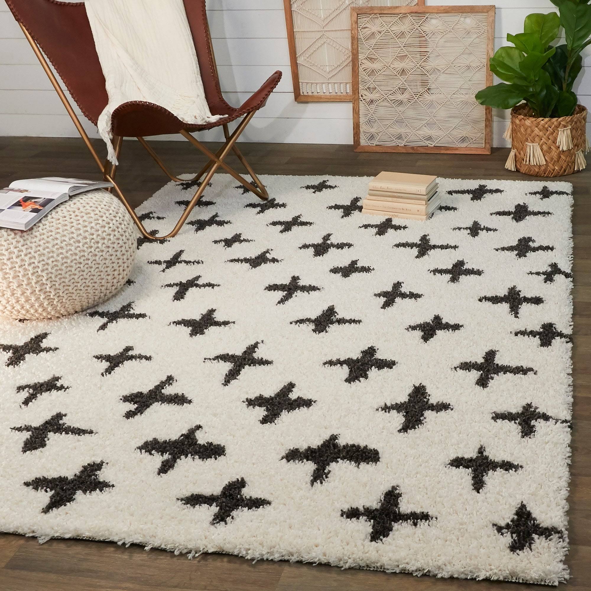 BALTA Delany Cream 5 ft. x 7 ft. Plush Plus Area Rug, Ivory
