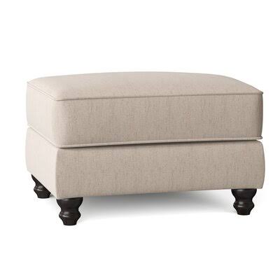 Birch Lane Huxley 31x22 Rectangle Standard Ottoman Body Fabric: Curious Pearl, Leg Color: Black Walnut
