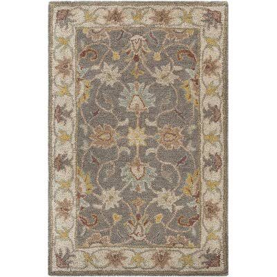 Arden Floral Handmade Tufted Wool Light Charcoal Area Rug