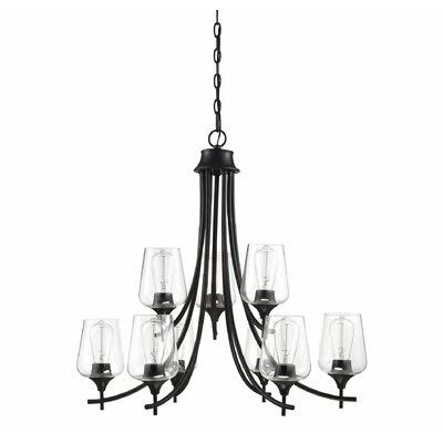 Keener 9-Light Shaded Chandelier Finish: Black