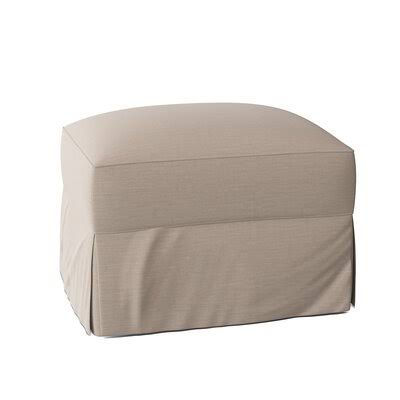 Birch Lane Young 29x22 Rectangle Standard Ottoman Body Fabric: Sunbrella Canvas Flax