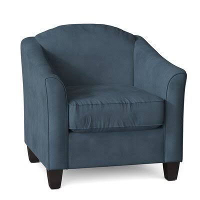 Birkett Armchair Body Fabric: Tina Airforce, Leg Color: Black Walnut