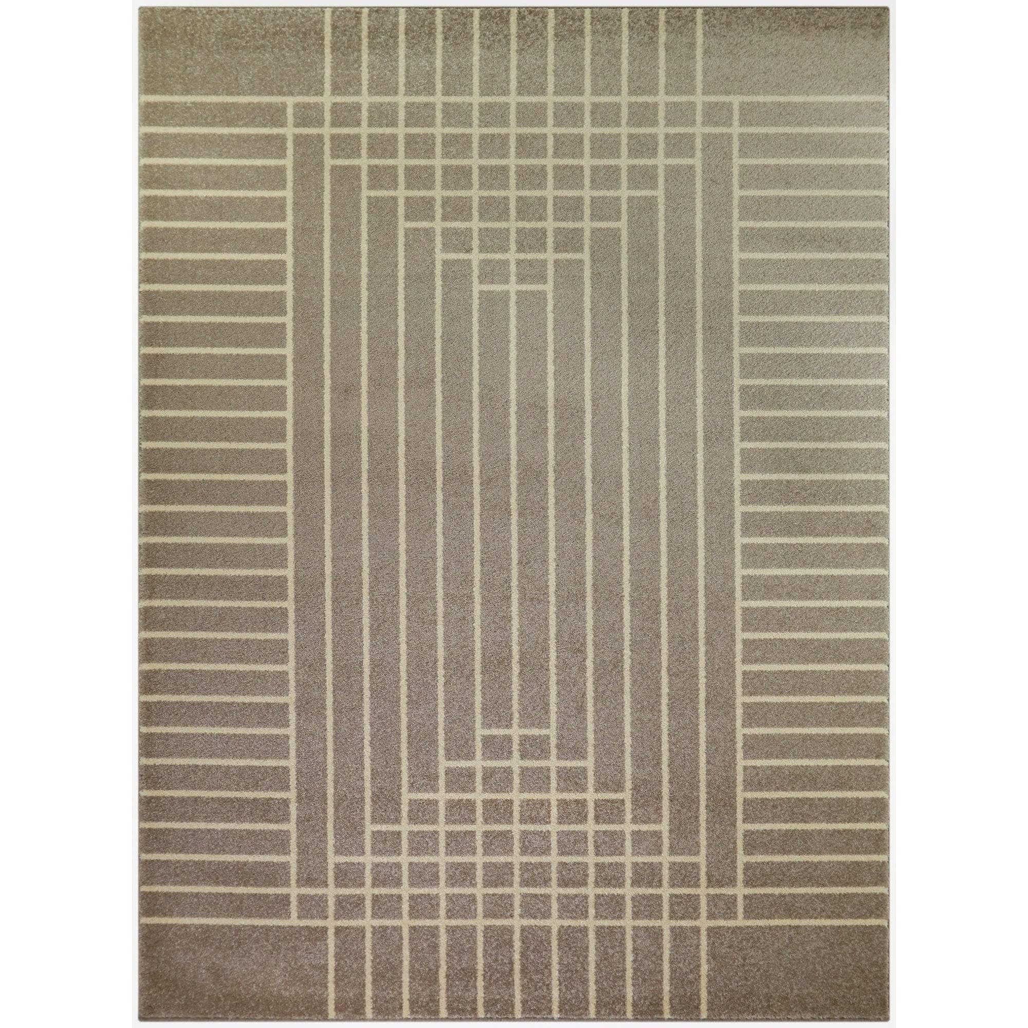 BALTA Shefford Taupe 5 ft. x 7 ft. Art Deco Striped Area Rug, Brown