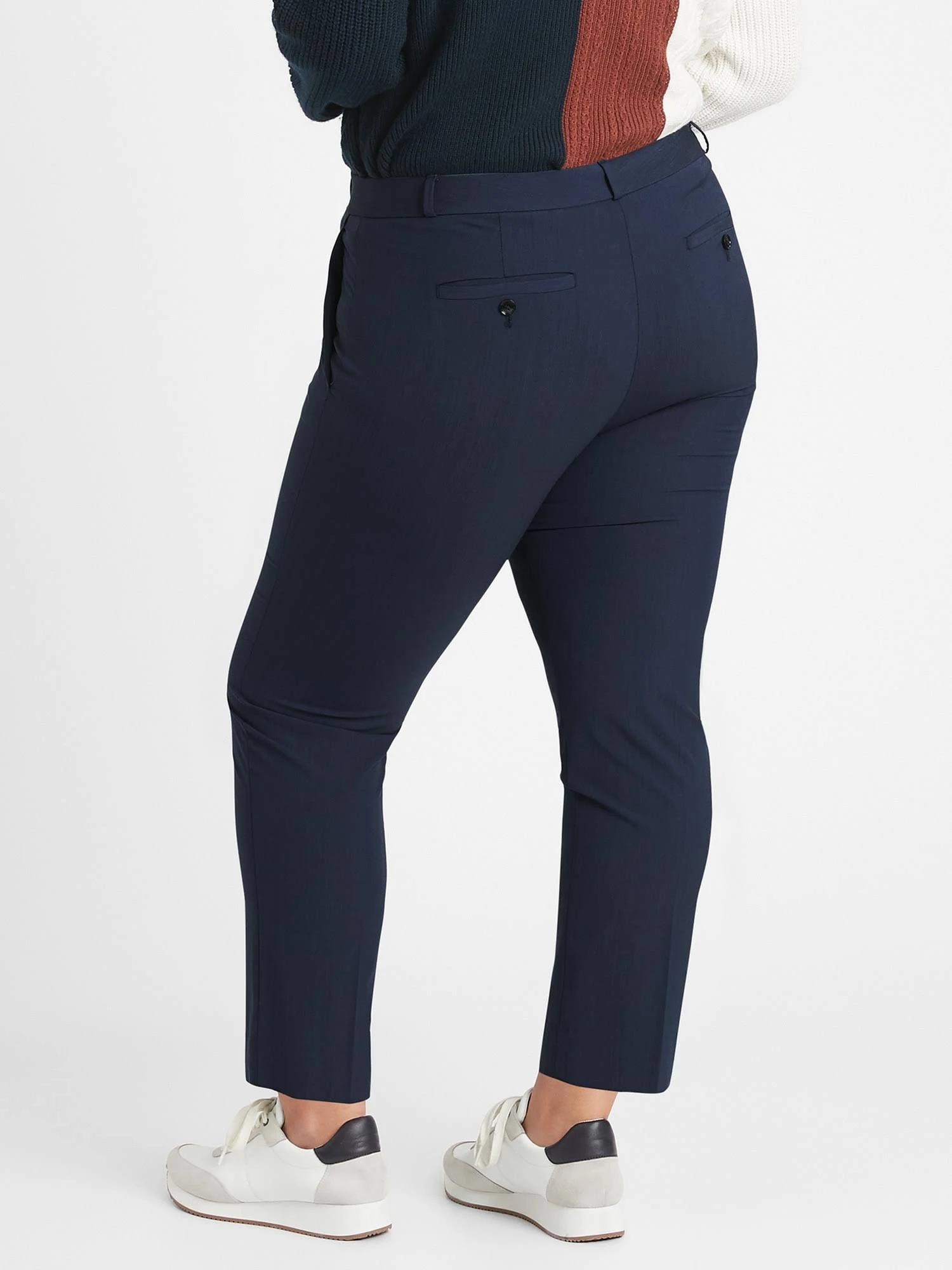 Banana Republic Women's Avery Straight-Fit Washable Wool-Blend Ankle Pant Navy Size 4 Short