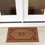 Suzanne Kasler Greek Key Personalized Coir Mat Black Medium - Ballard Designs