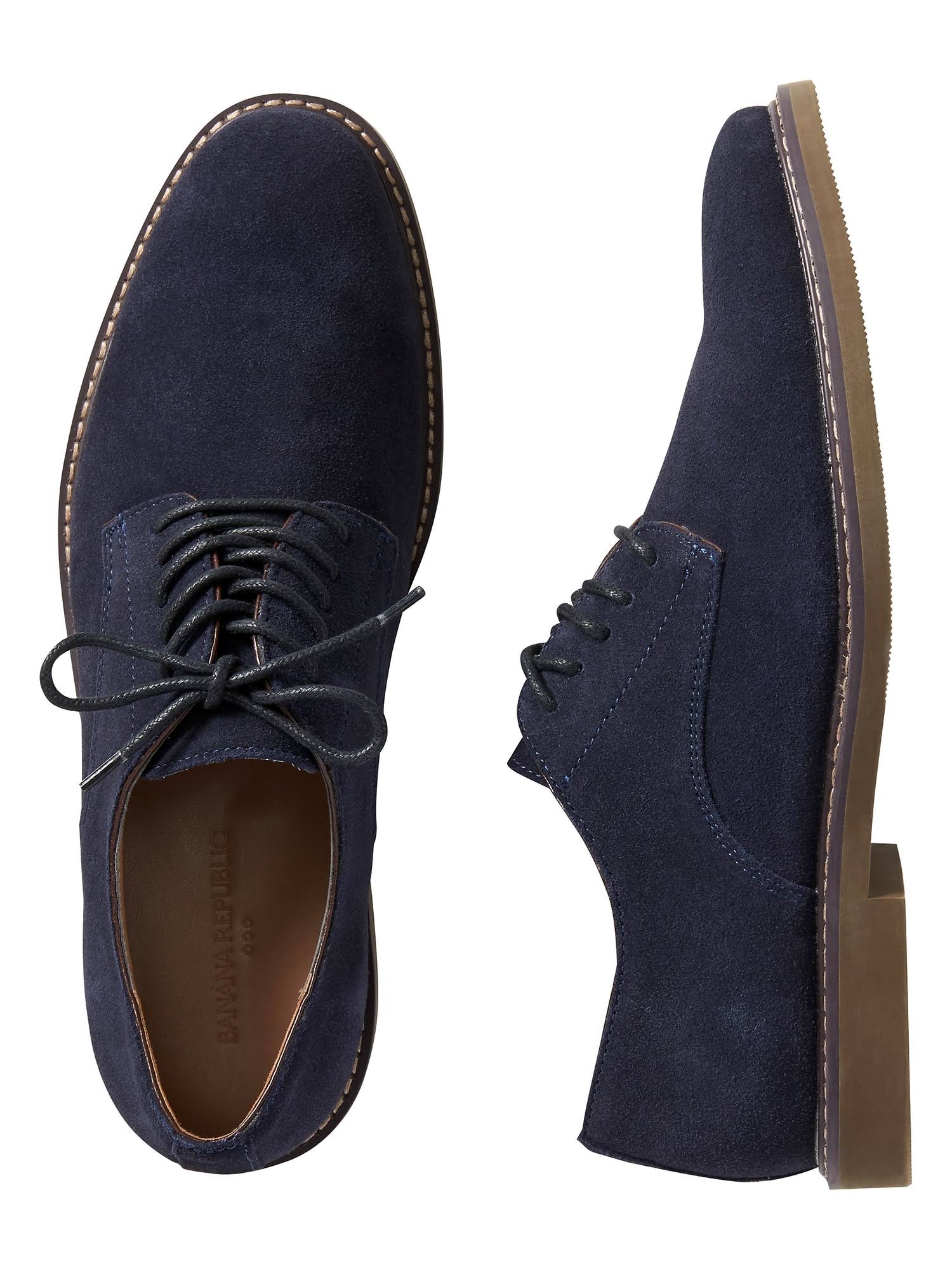 Banana Republic Factory Men's Suede Oxford Navy Regular Size 10 1/2