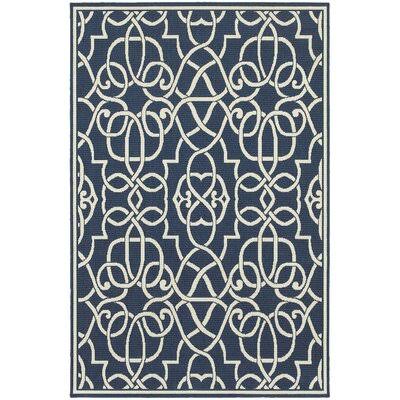 Peninsula Geometric Navy Indoor / Outdoor Area Rug Sol 72 Outdoor Rug Size: Rectangle 7&10x22 x 10&10x22