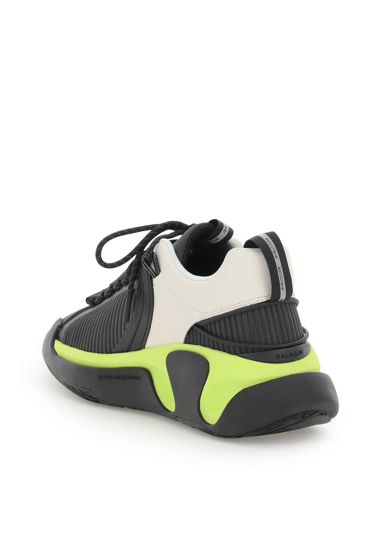 Balmain B-runner Sneakers 40 Black,White,Yellow Technical