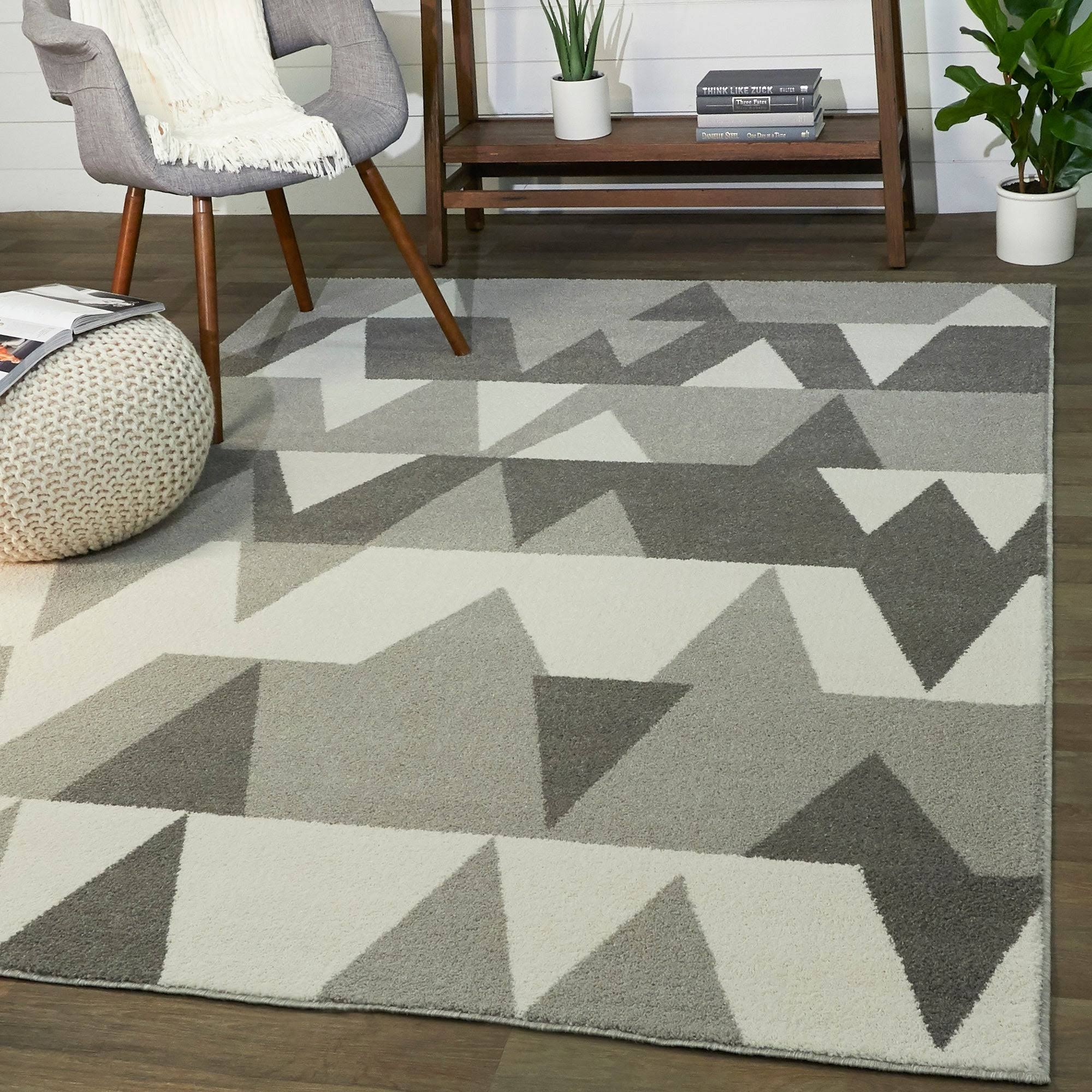 BALTA Modern Geometric Grey 5 ft. x 7 ft. Abstract Area Rug
