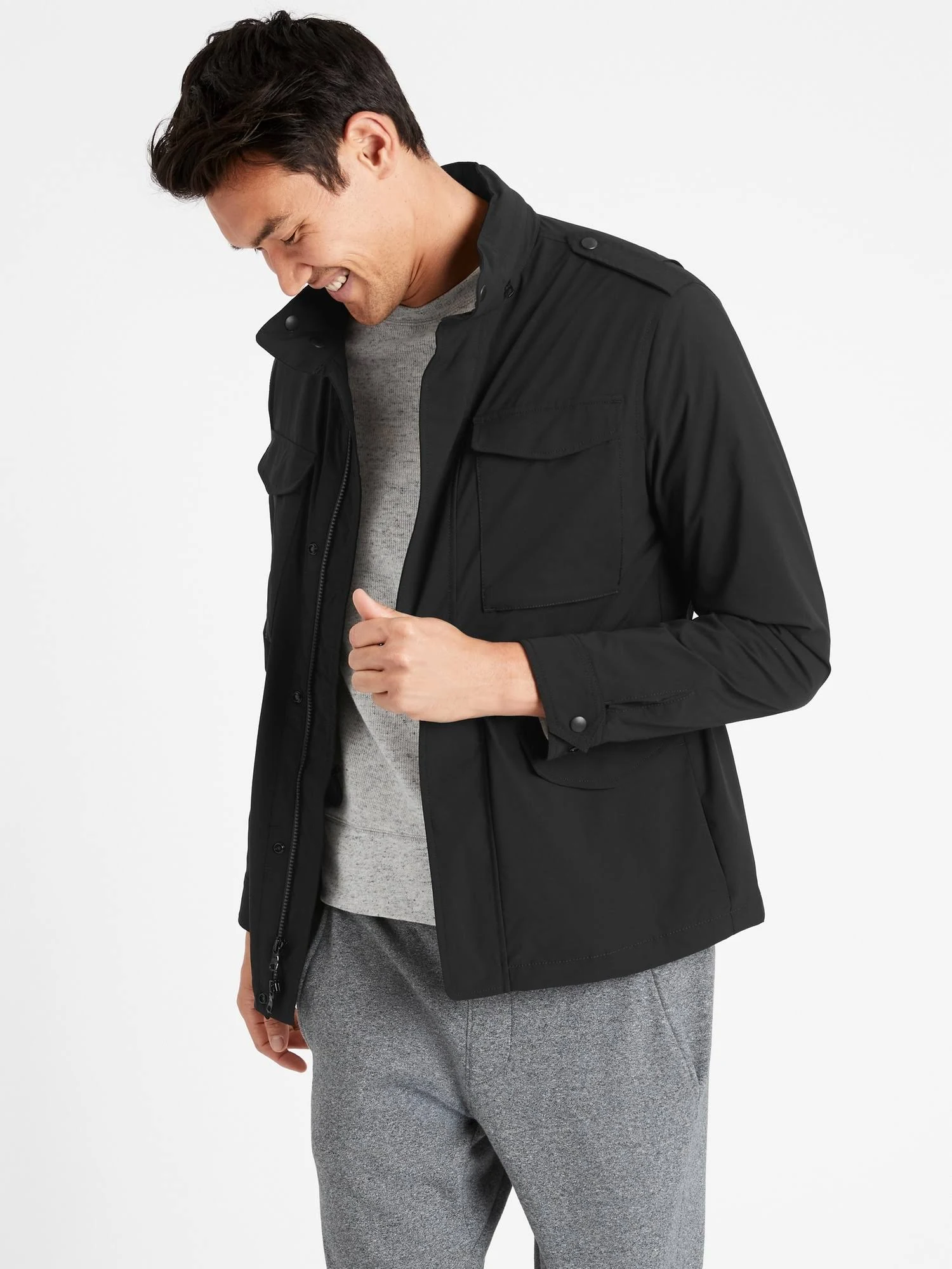 Banana Republic Men's Motion Tech Field Jacket Black Tall Size L
