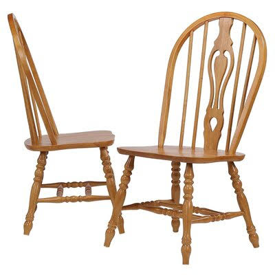 Dontae Windsor Back Side Chair Color: Rich Honey Light Oak
