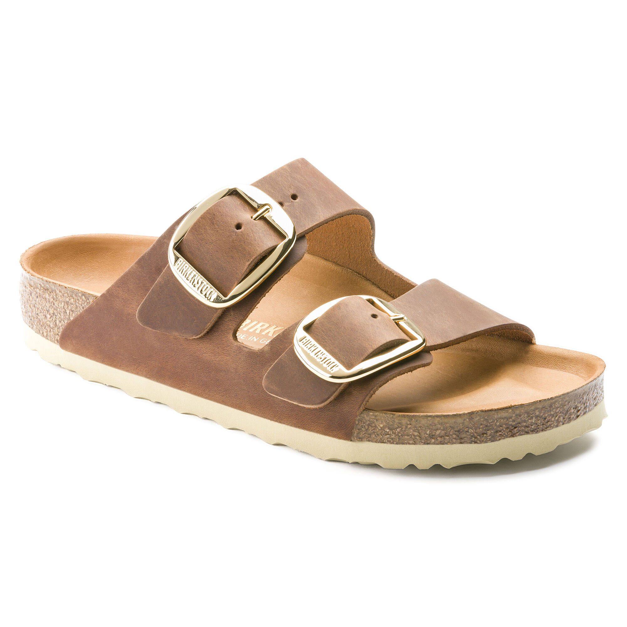 Birkenstock Arizona Big Buckle Oiled Leather Sandals - Cognac