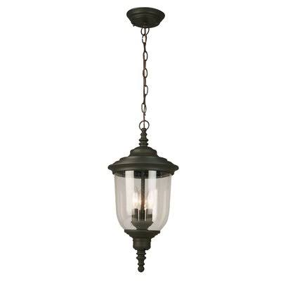 Mckoy 3 - Bulb 20.87x22 H Outdoor Pendant Fixture Finish: Matte Bronze