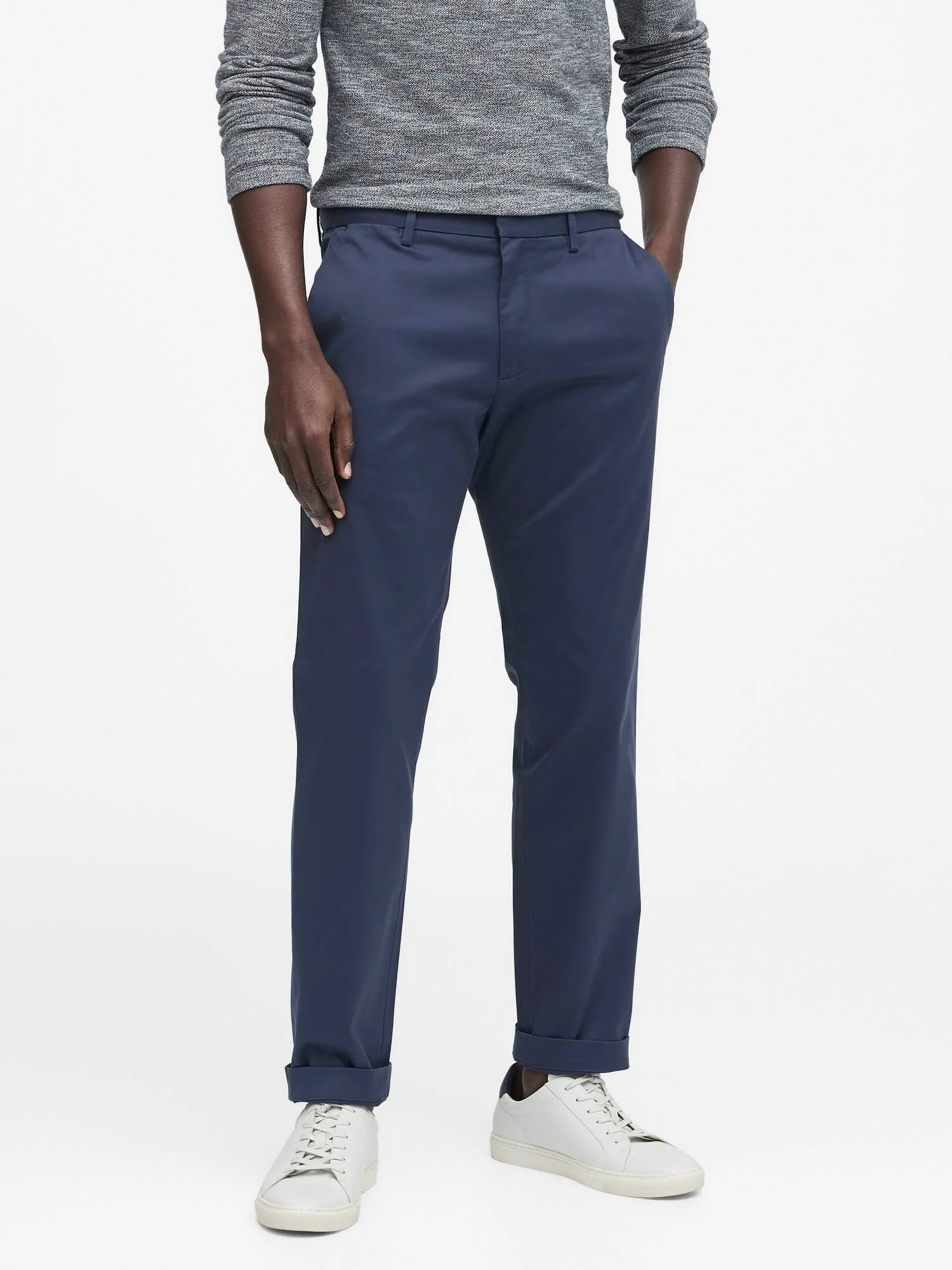 Banana Republic Men's Aiden Slim Rapid Movement Chino Pant Hazey Blue Size 38W 32L
