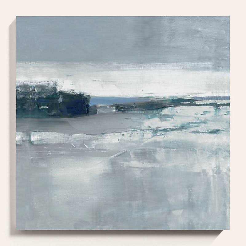 Horizon in Blue Abstract Stretched Canvas 40x22 x 40x22 - Ballard Designs