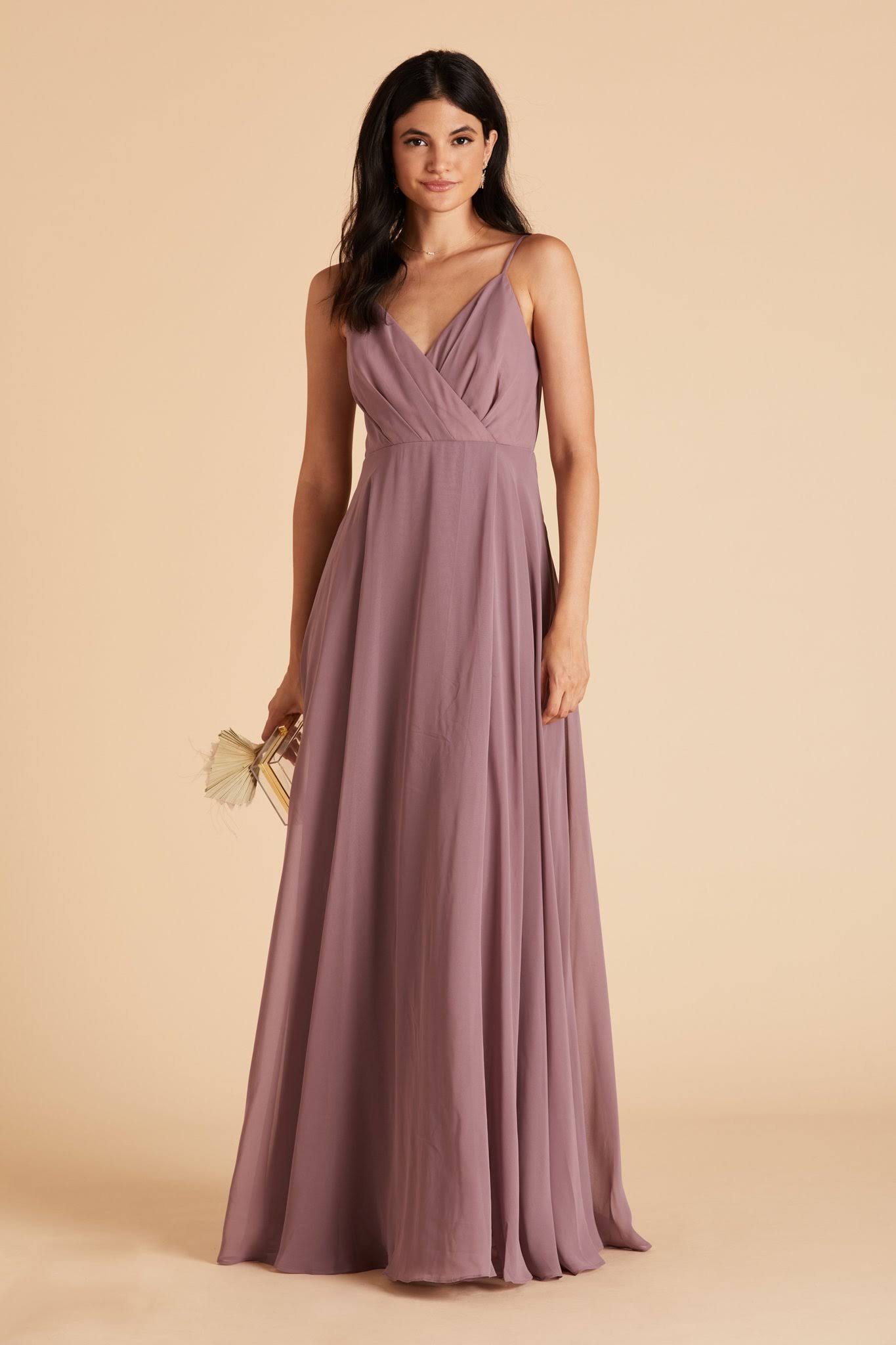 Birdy Grey Kaia Chiffon Bridesmaid Dress in Dark Mauve XL / Dark Mauve