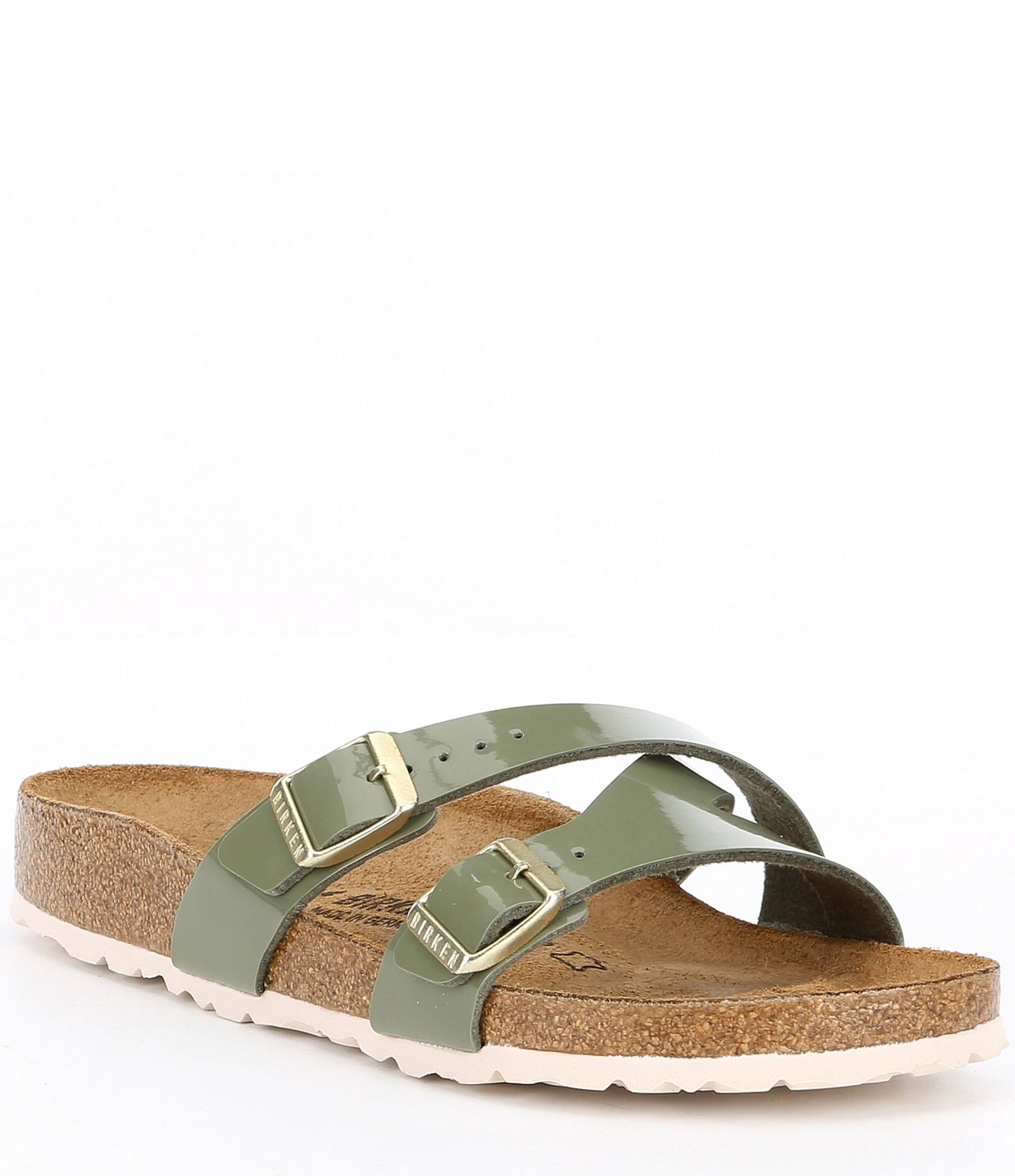 Birkenstock Yao Khaki Patent Birko-Flor 37 N