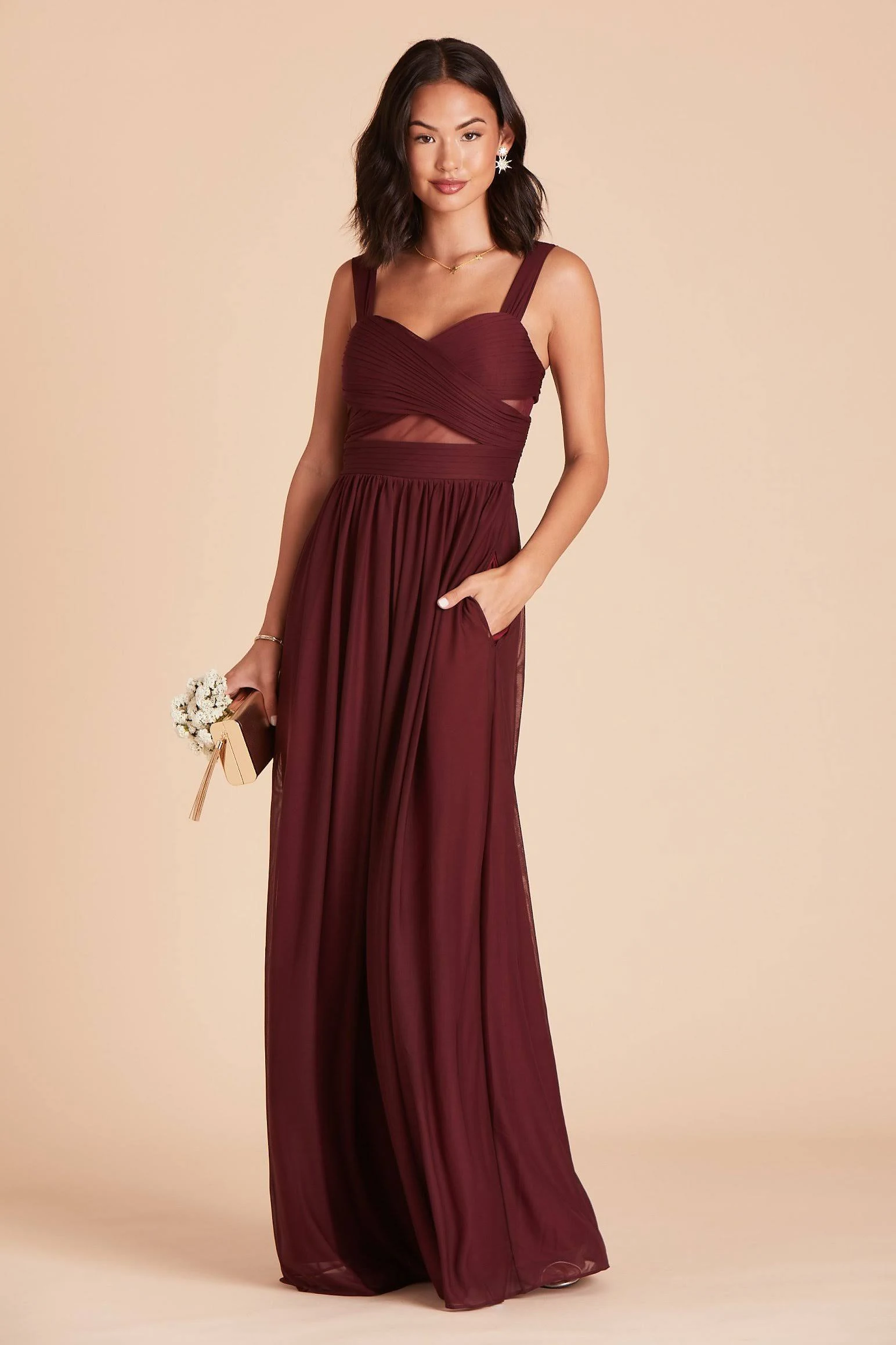 Birdy Grey Elsye Bridesmaid Dress in Cabernet L / Cabernet