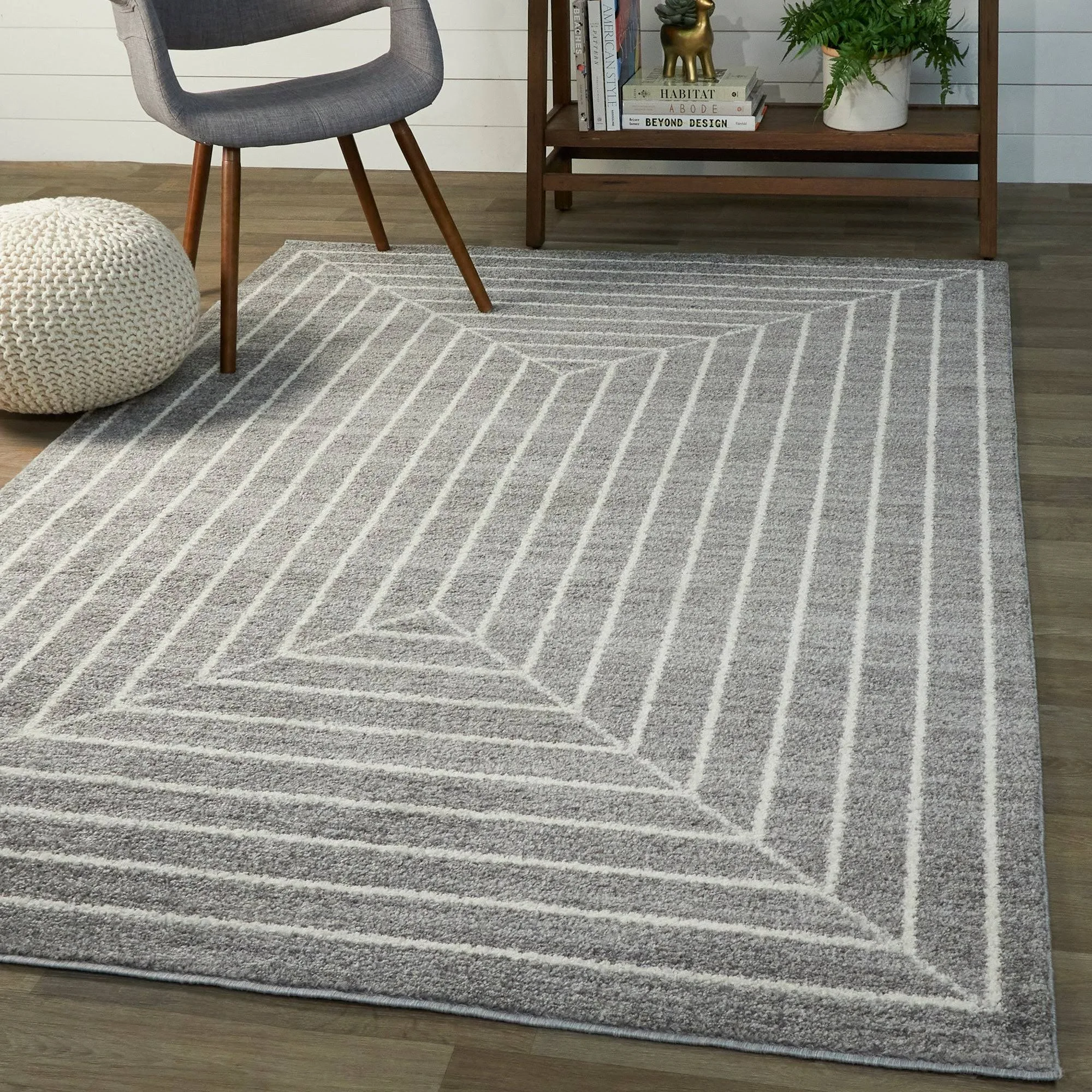 Balta Elias Grey 8 ft. x 10 ft. Geometric Area Rug