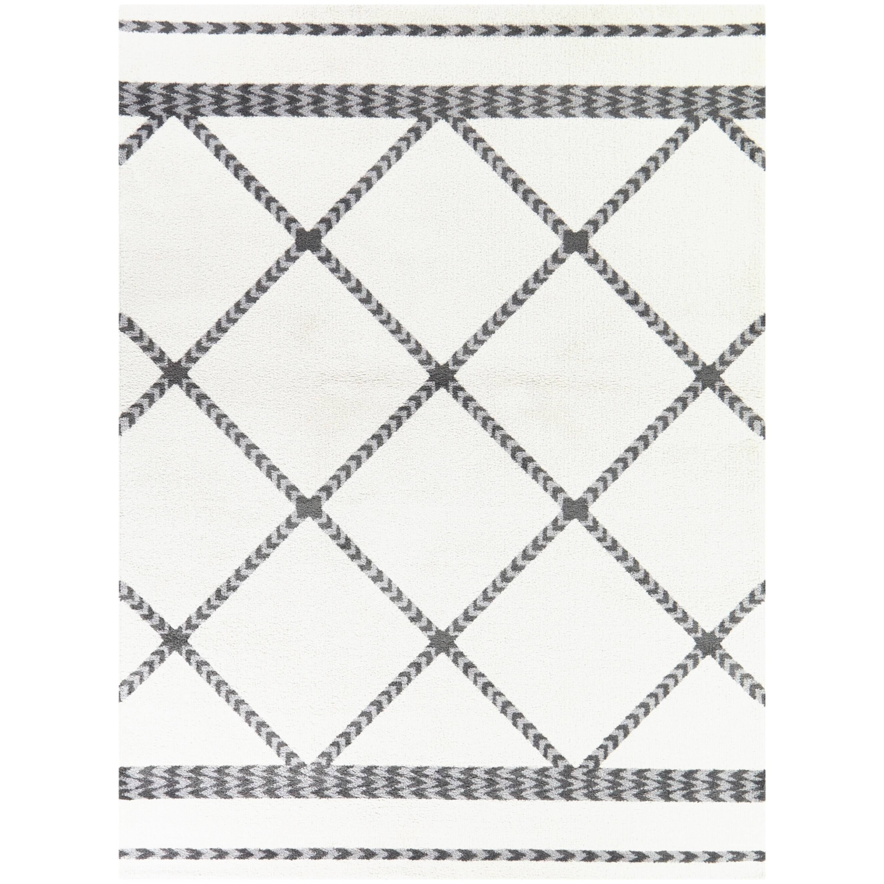 Nigel Modern Trellis Area Rug - 5&3x22 x 7& - Black
