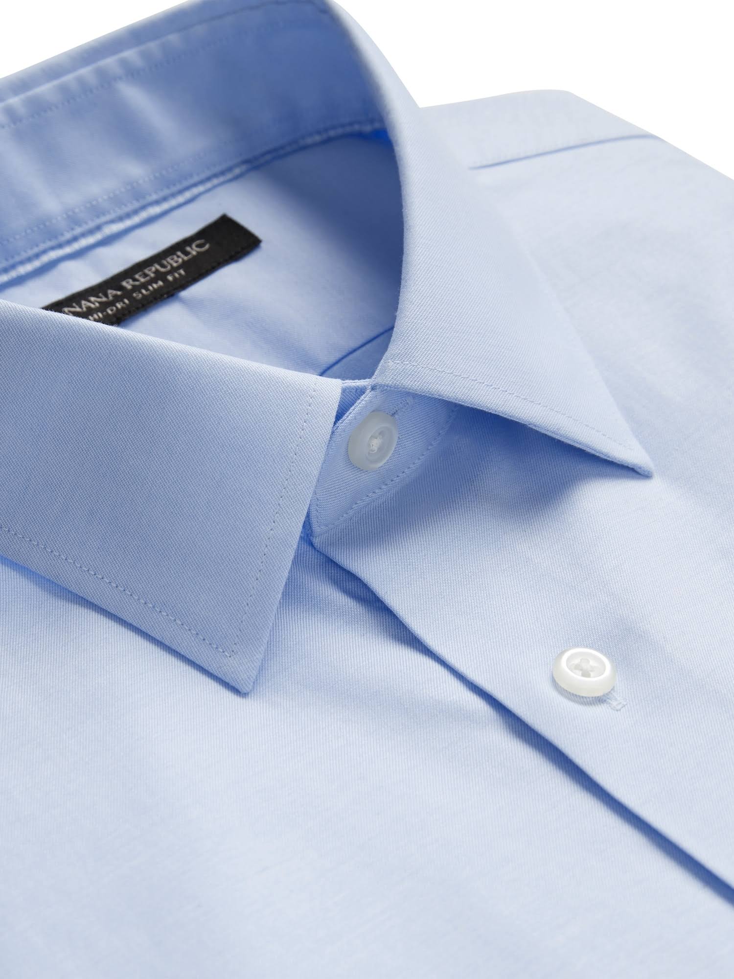 Banana Republic Men's Slim-Fit Hi-Dri Dress Shirt French Blue Size Xs