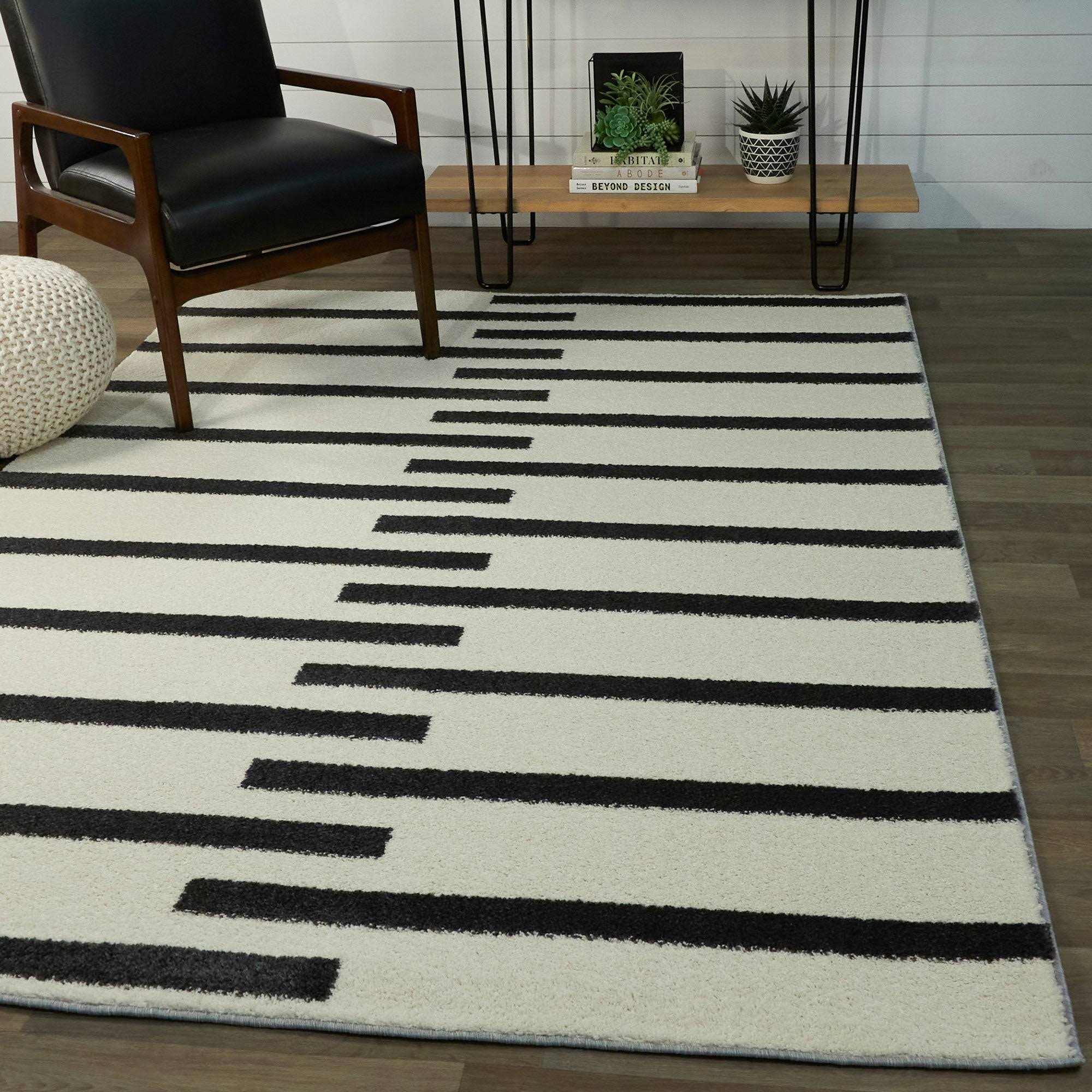 Balta Colter White 8 ft. x 10 ft. Modern Striped Area Rug