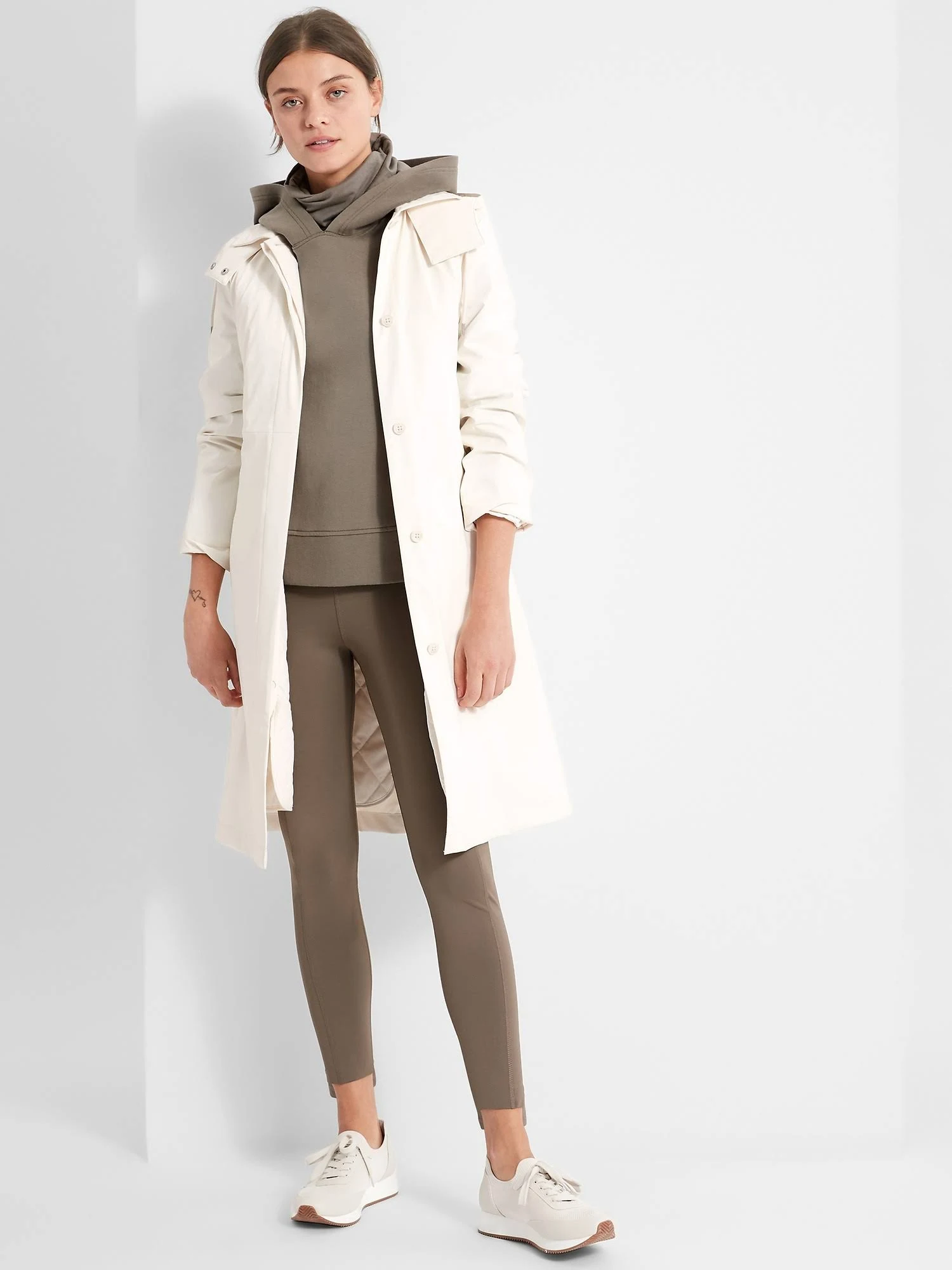 Banana Republic Women's 2-in-1 Rain Coat White Size Xxs