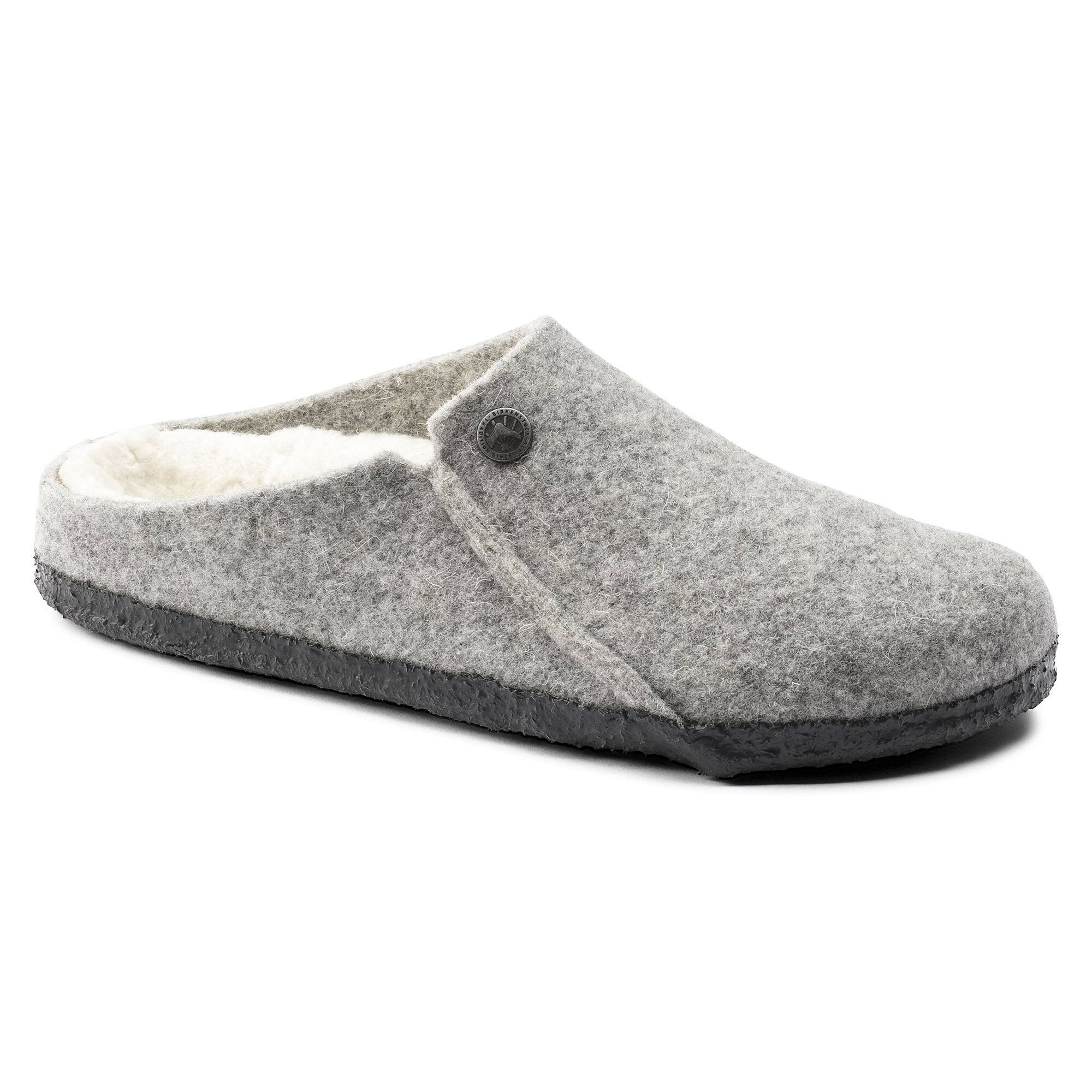 Birkenstock Zermatt Shearling Narrow Slippers - Light Grey