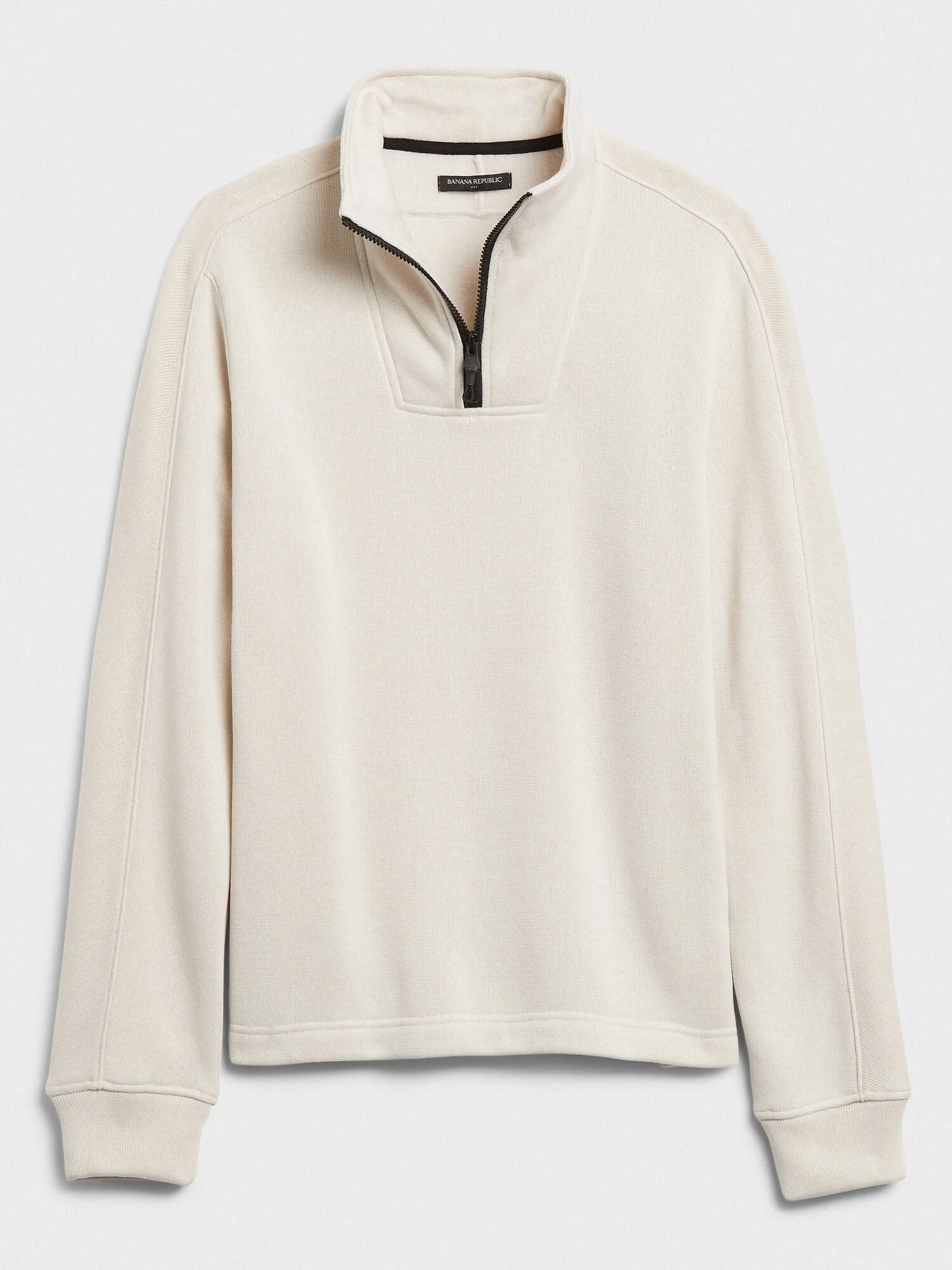 Men's Marled Fleece Half-Zip Pullover Cream