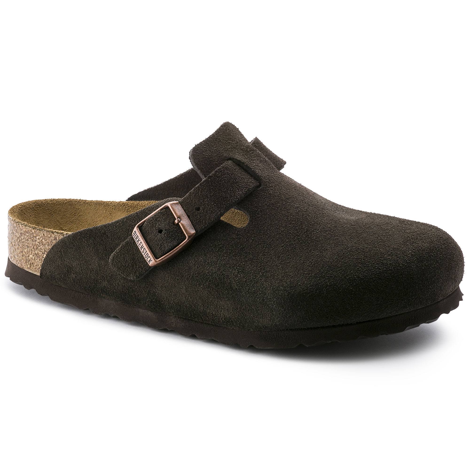 Birkenstock Shearling Boston Suede Leather Mocha Clogs - Great for Holiday Gifting