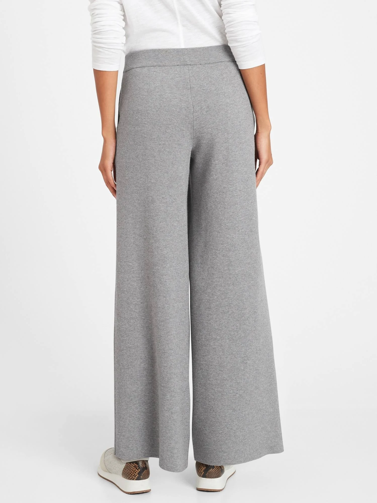 Banana Republic Women's Wide-Leg Sweater Pant Heather Gray Size XXL
