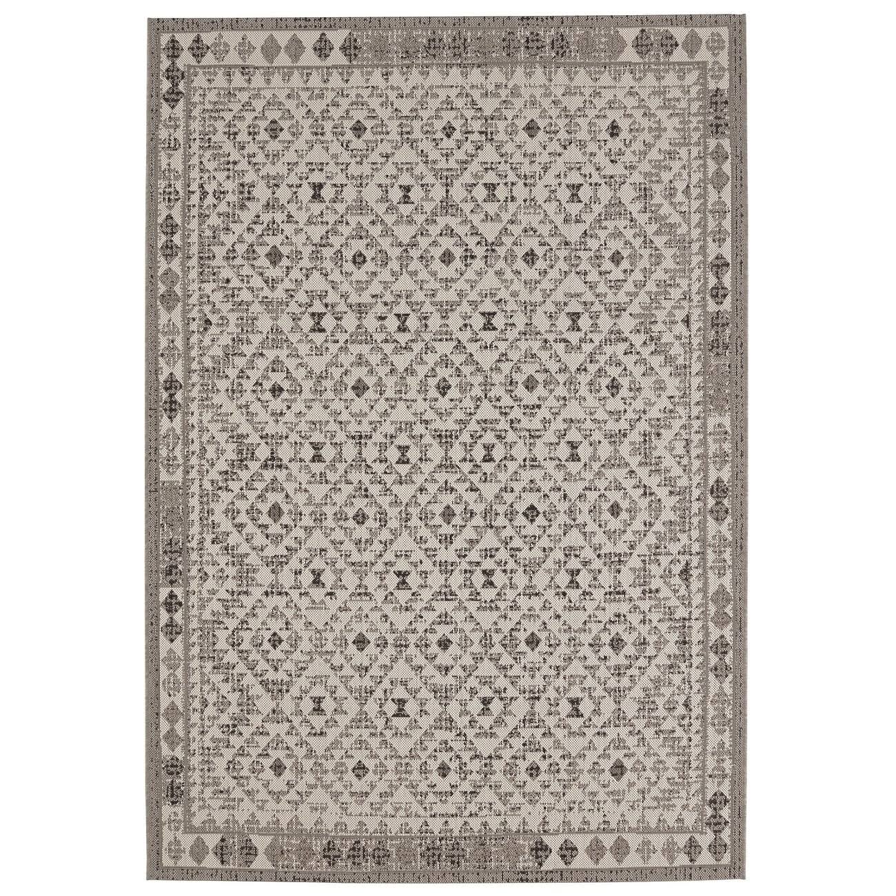 Aztec Stone Beige Indoor/Outdoor Area Rug - 5&3x22 x 7&6x22 - Cream/Beige