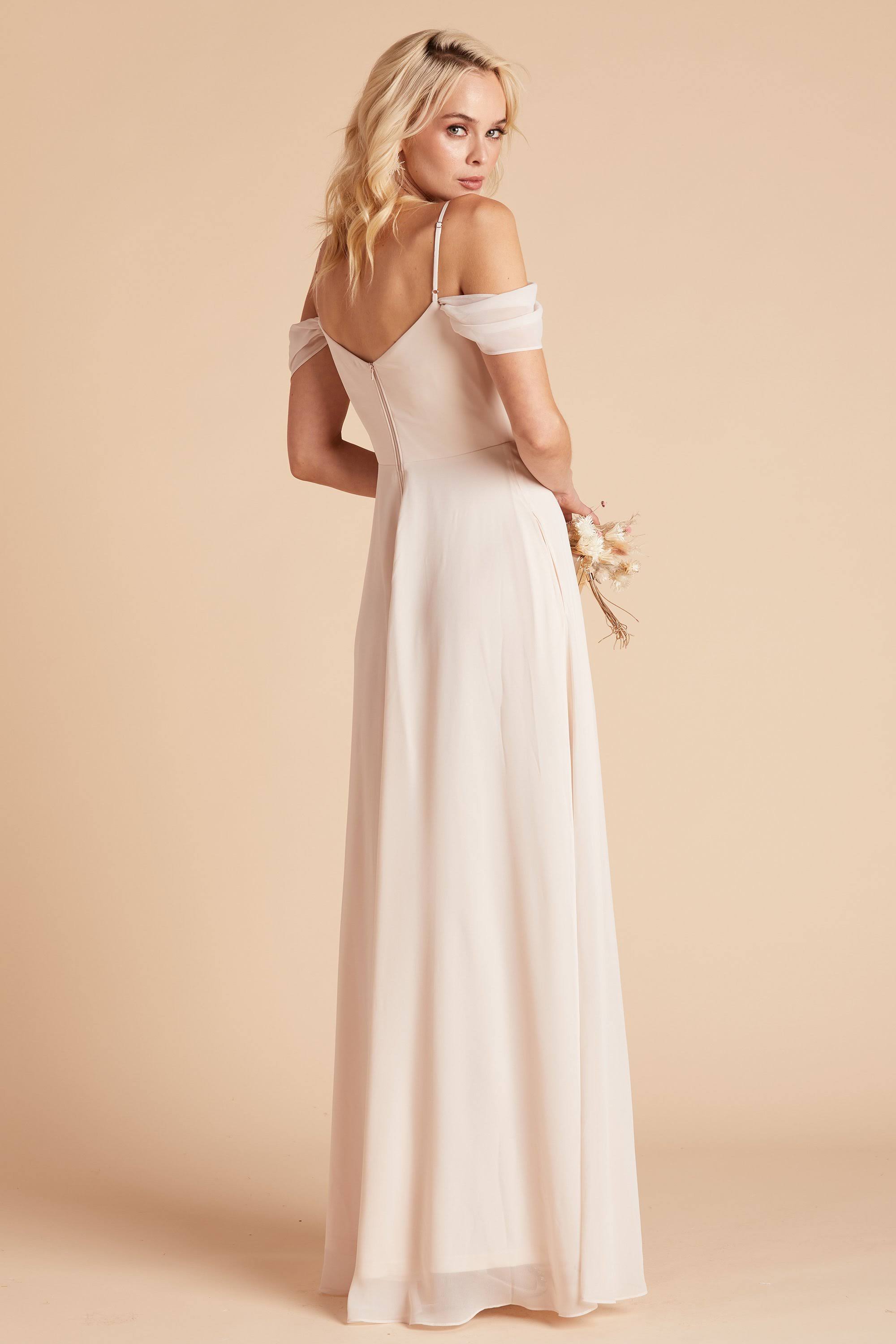 Birdy Grey Devin Convertible Chiffon Bridesmaid Dress in Champagne XL / Champagne