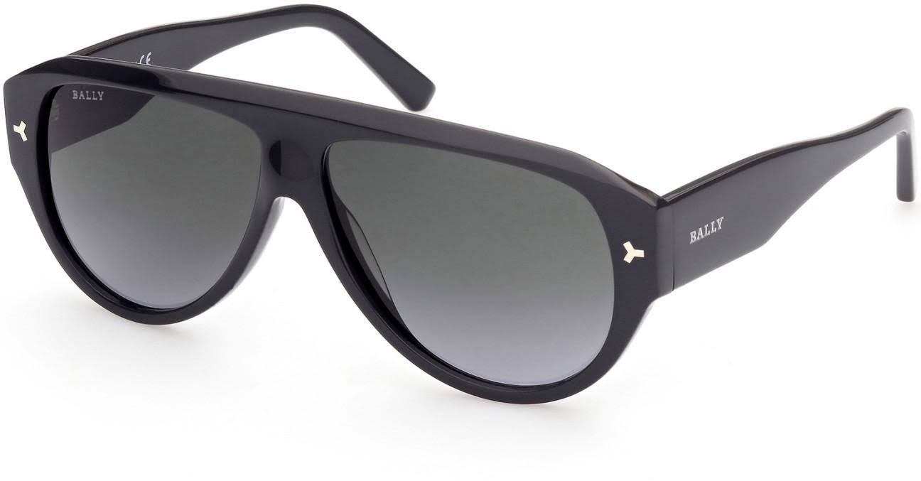 Bally BY0027 Sunglasses 20b Shiny Pewter Gray/ Gradient Smoke Lenses Gray