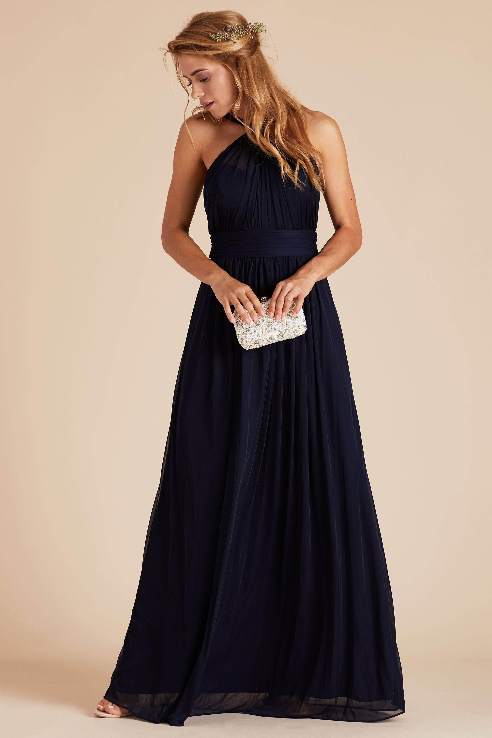 Birdy Grey Kiko Bridesmaid Dress in Navy Xs / Navy