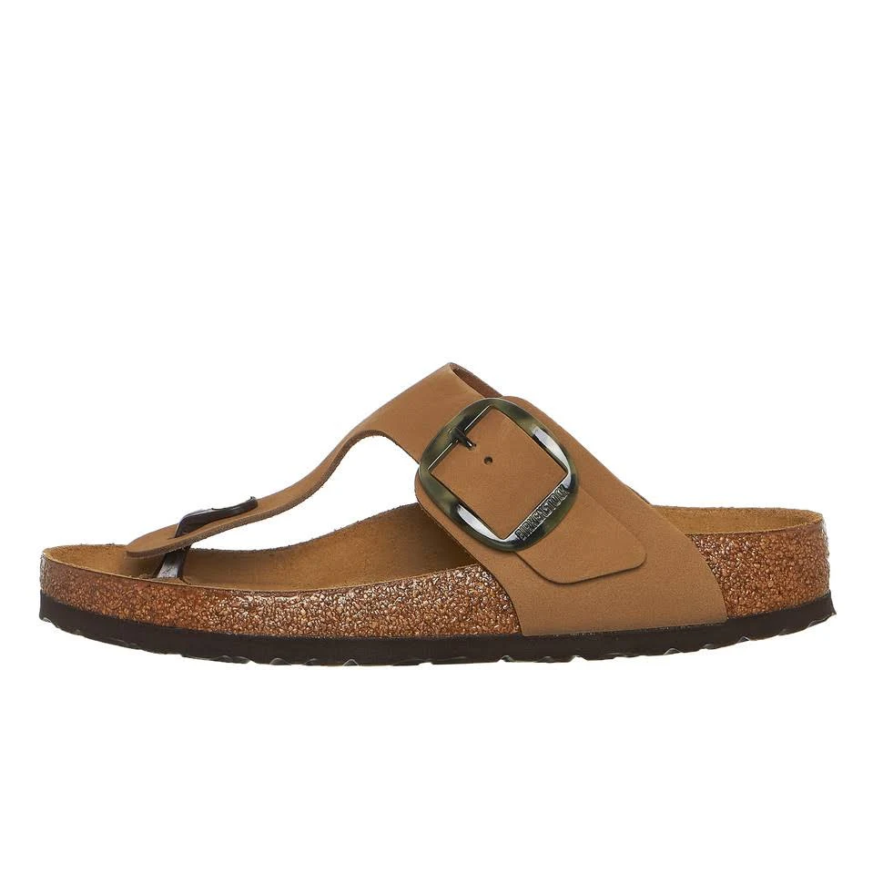 Birkenstock Gizeh Big Buckle Nubuck Leather Mud Green Thong Sandals