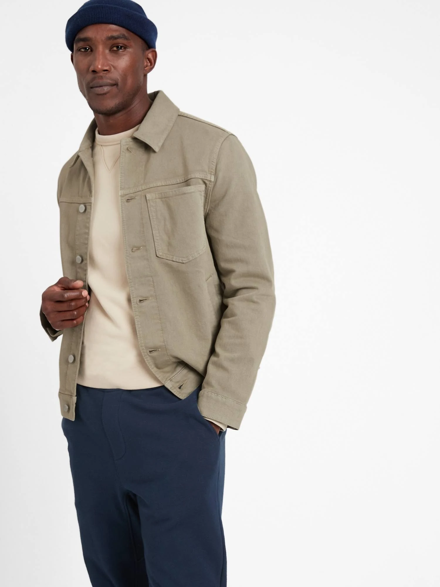 Banana Republic Men's Denim Trucker Jacket Cardon Green Size Xs