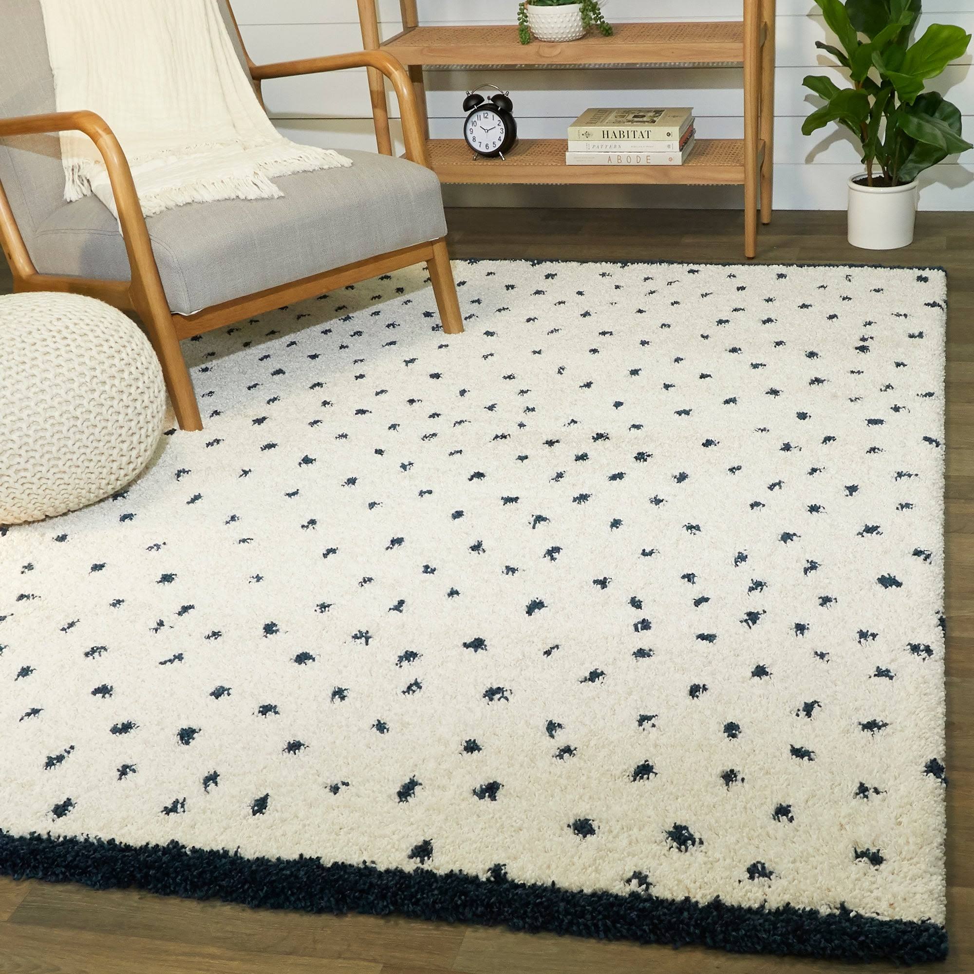 Blume Abstract Shag Area Rug - 7&10x22 x 10& - White