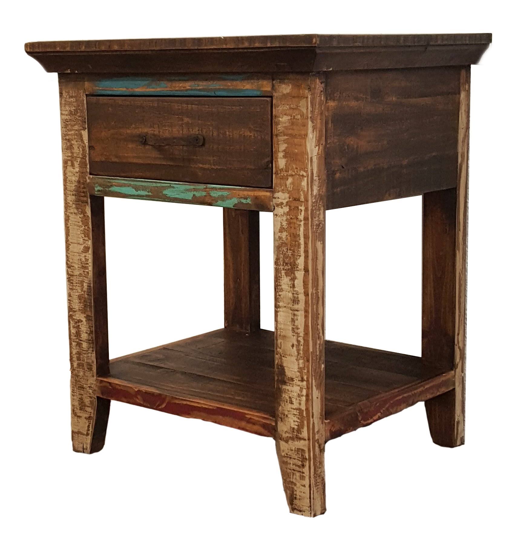 Rustics for Less LC-BUR-01 Cabana Nightstand, Nighstand, Multicolor