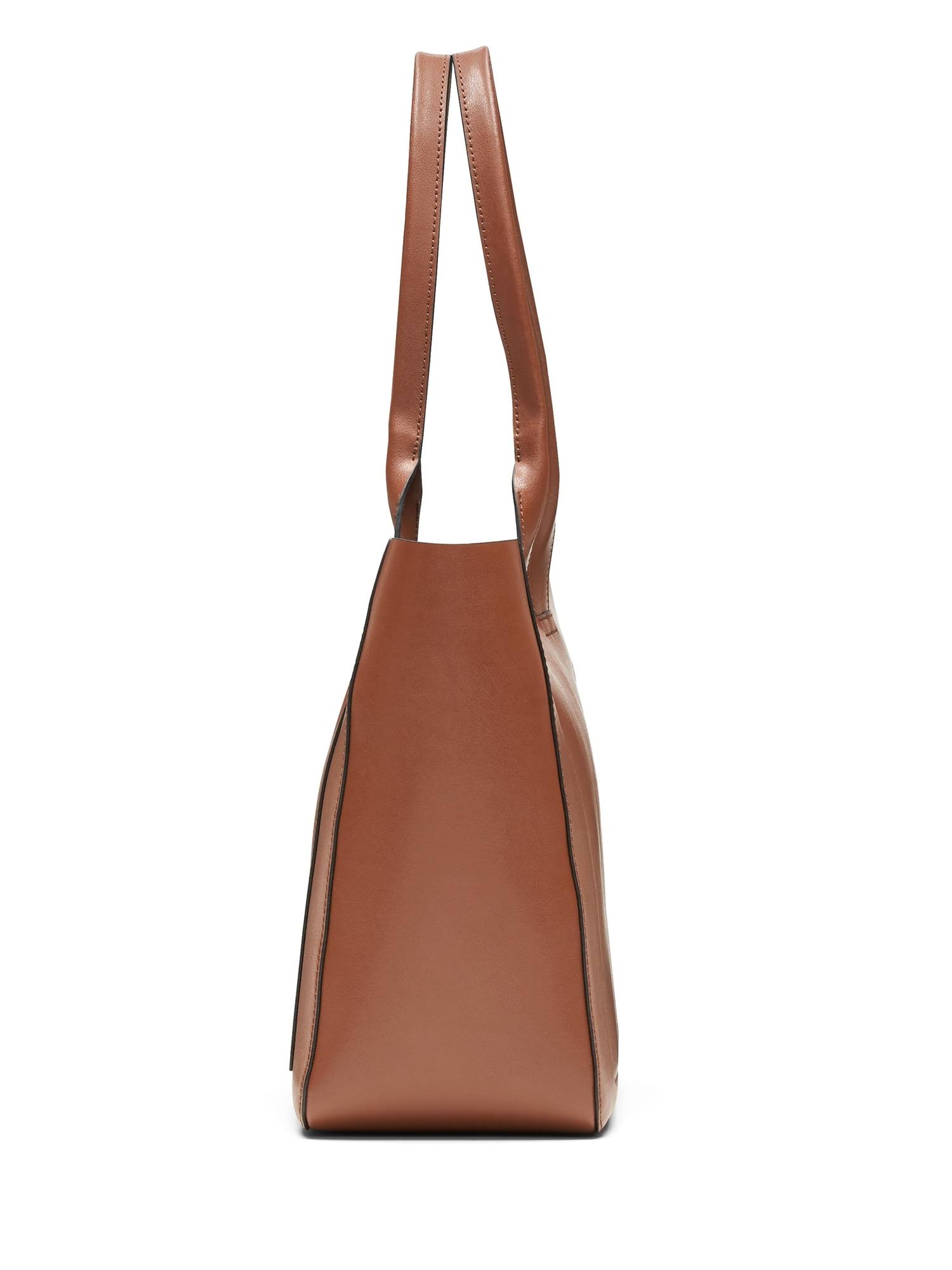 Banana Republic Women's Leather Large East-West Tote Cognac with Black Interior Size One Size