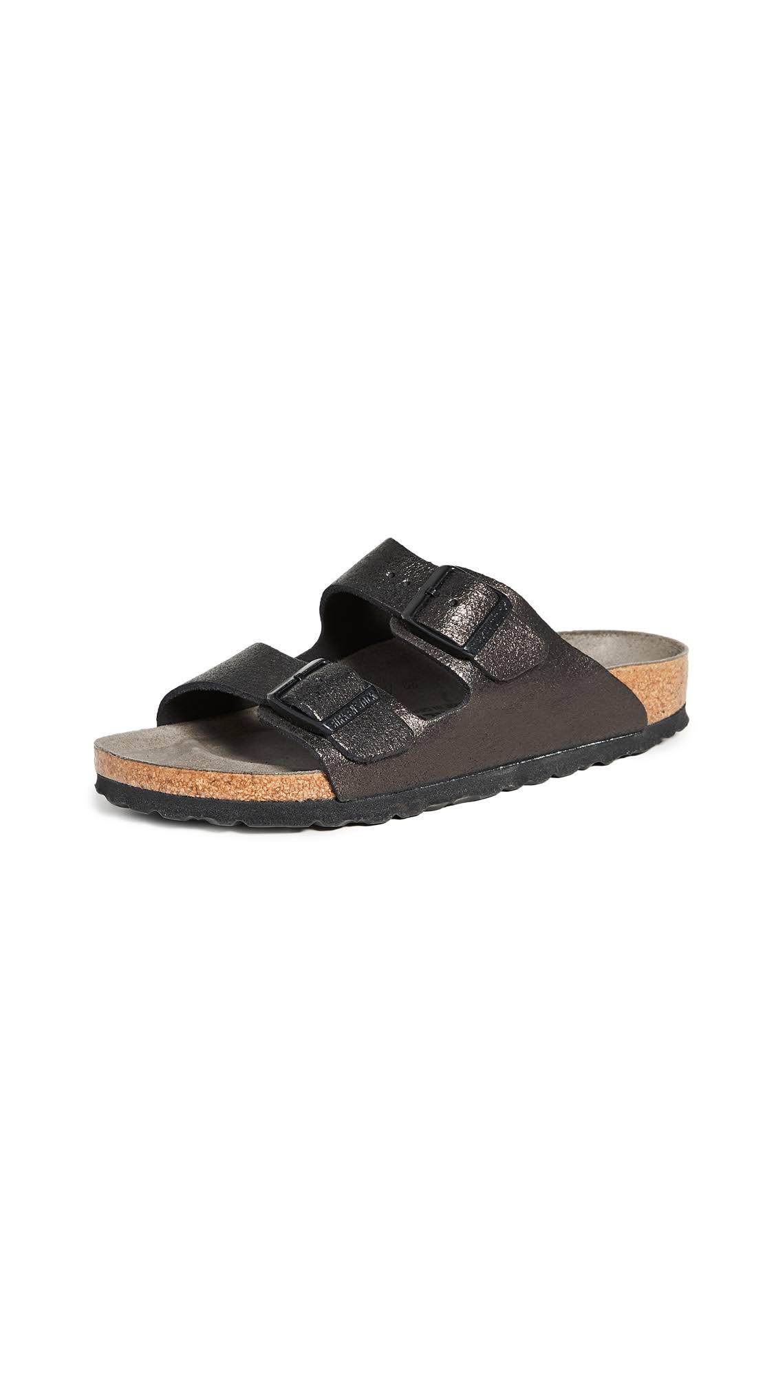 Birkenstock Women's Arizona Sandal - 36 - Washed Metallic Antique Black
