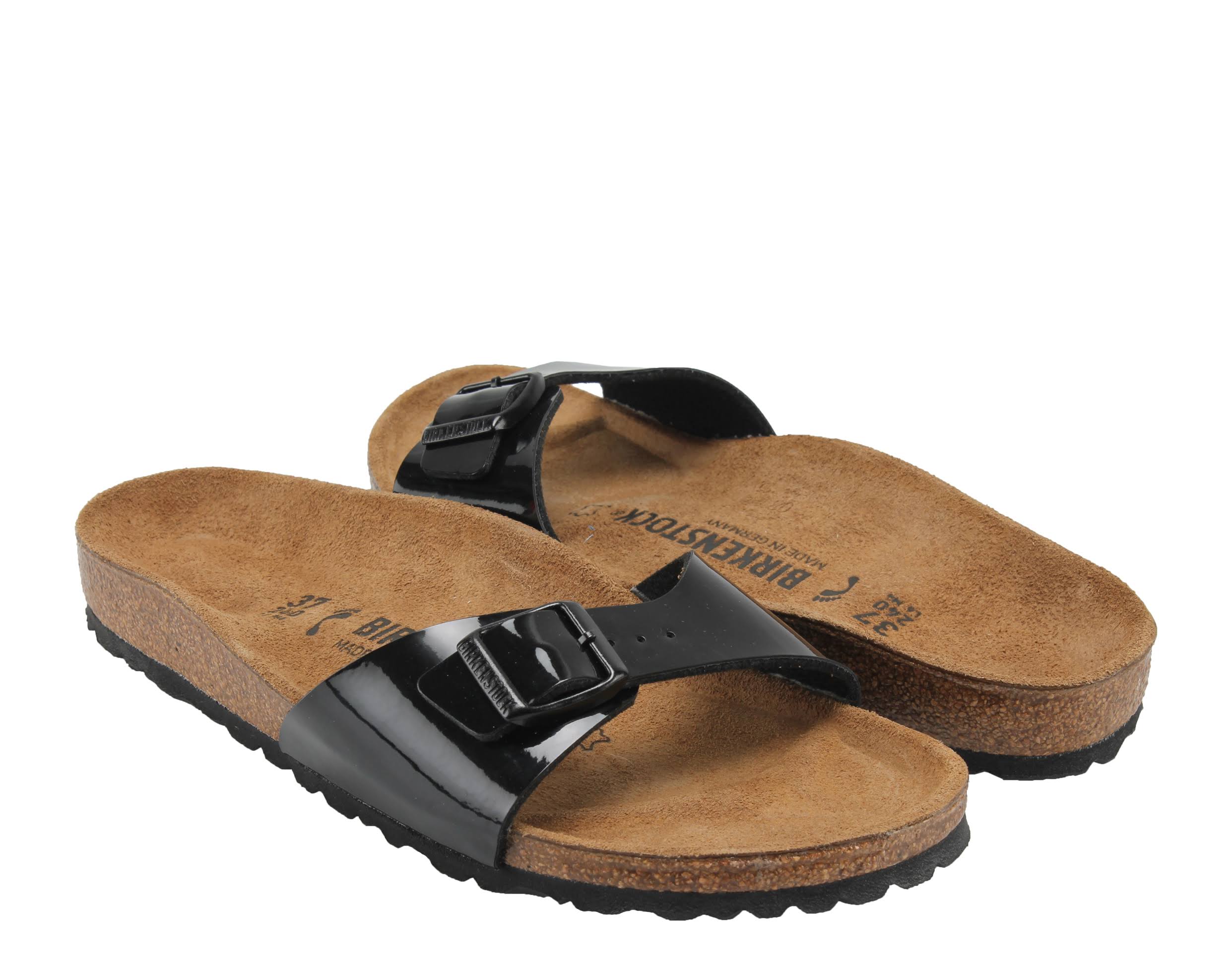 Birkenstock Madrid Birko Flor Ladies Sandals - Patent Black