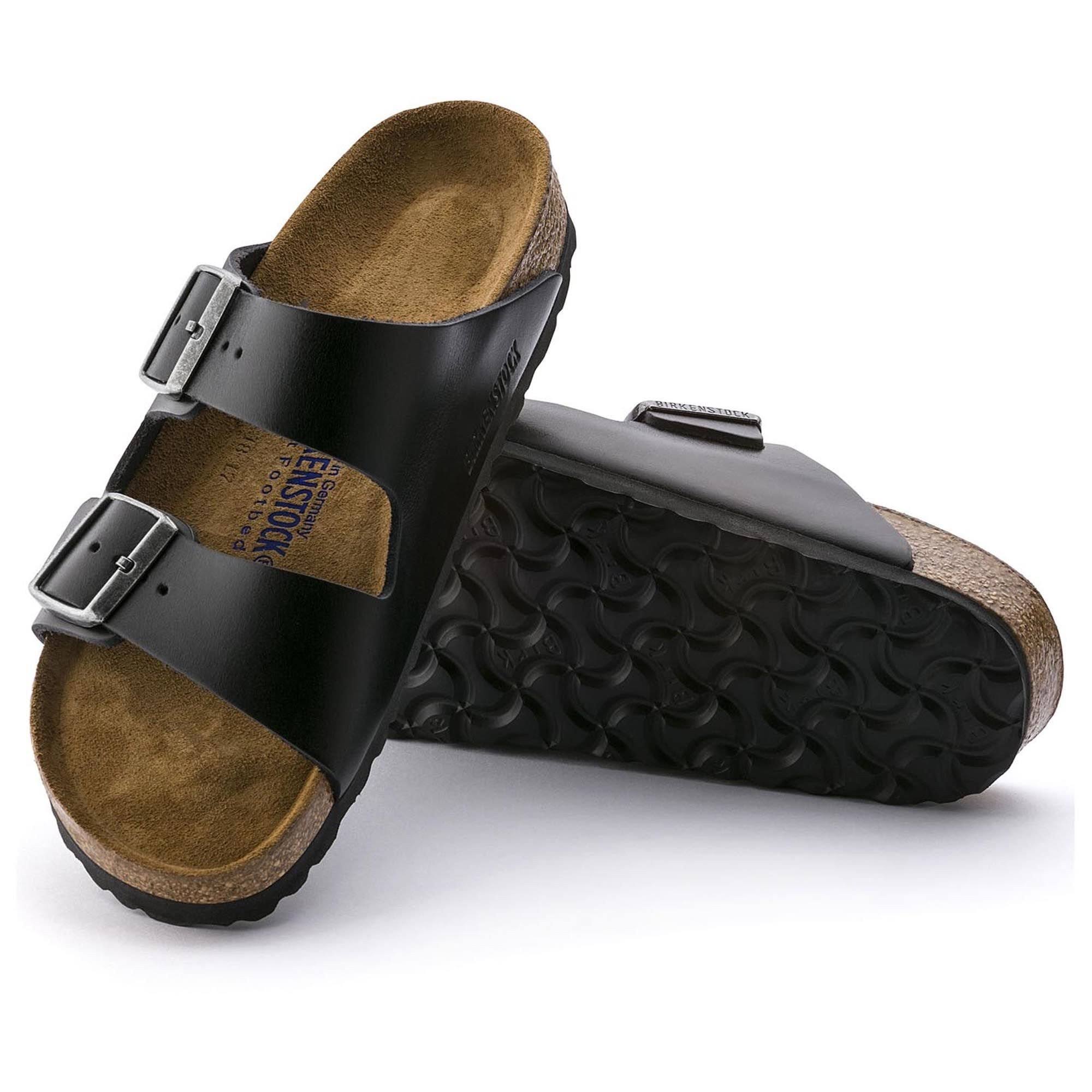 Birkenstock Arizona Soft Footbed Sandal - 43 - Black Amalfi Leather