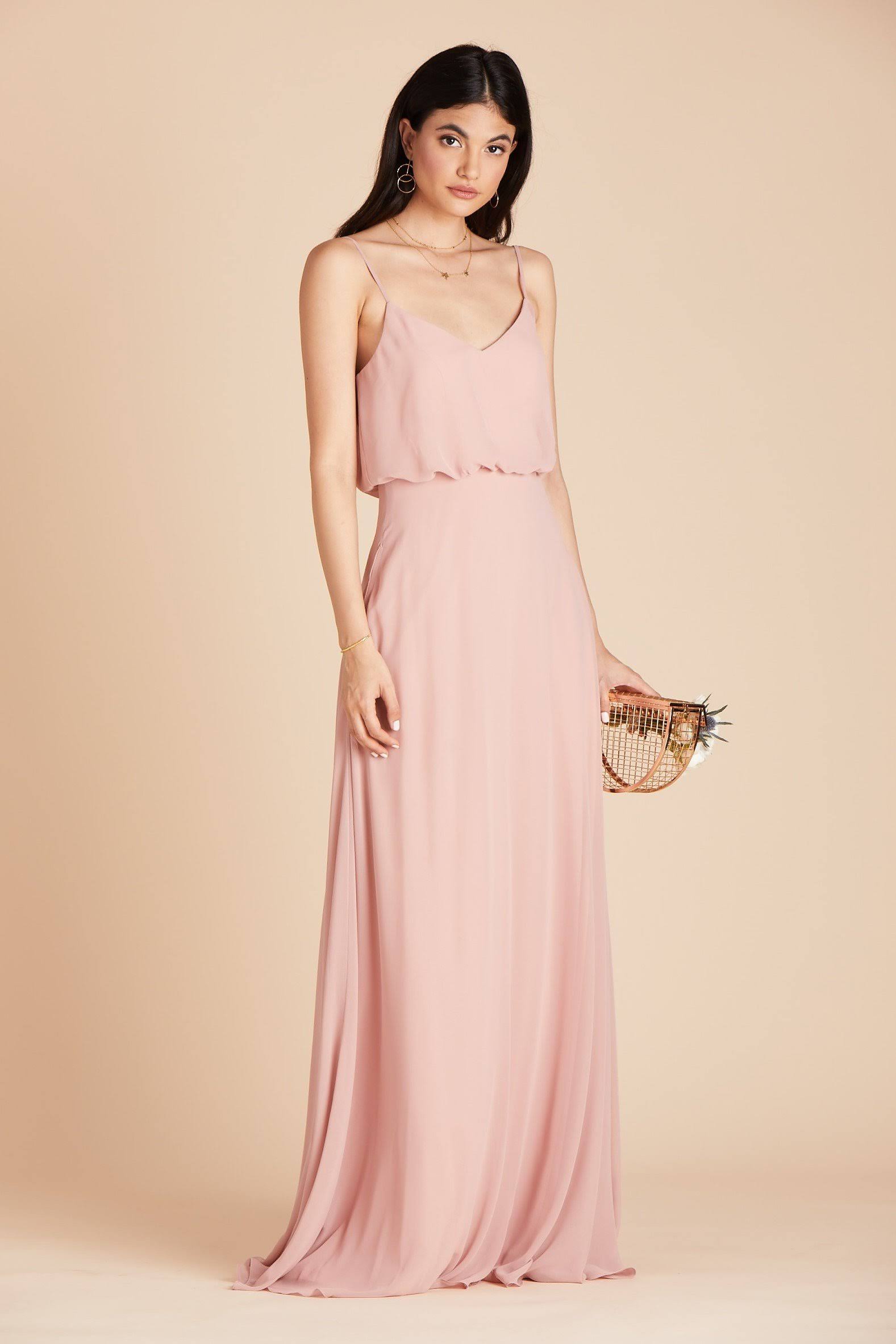 Birdy Grey Gwennie Chiffon Bridesmaid Dress in Dusty Rose Xs / Dusty Rose / No Slit