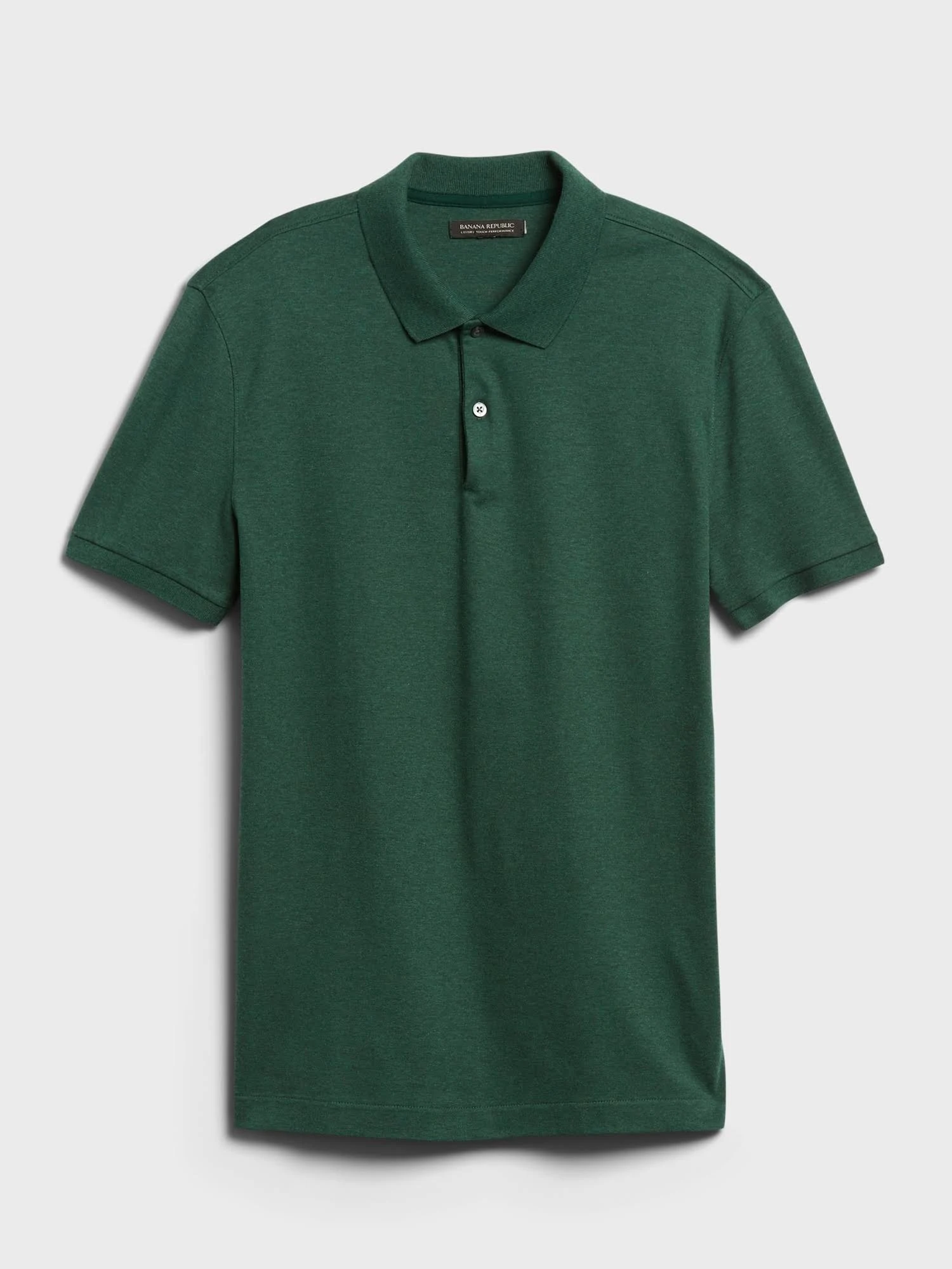 Banana Republic Men's Luxury-Touch Performance Golf Polo Shirt Forest Green Tall Size M