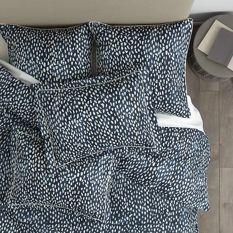 Thandie Watercolor Spotted Duvet Cover Cornflower King - Ballard Designs