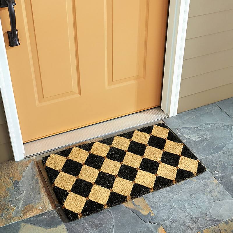 French Creel Coir Mat Black Large - Ballard Designs